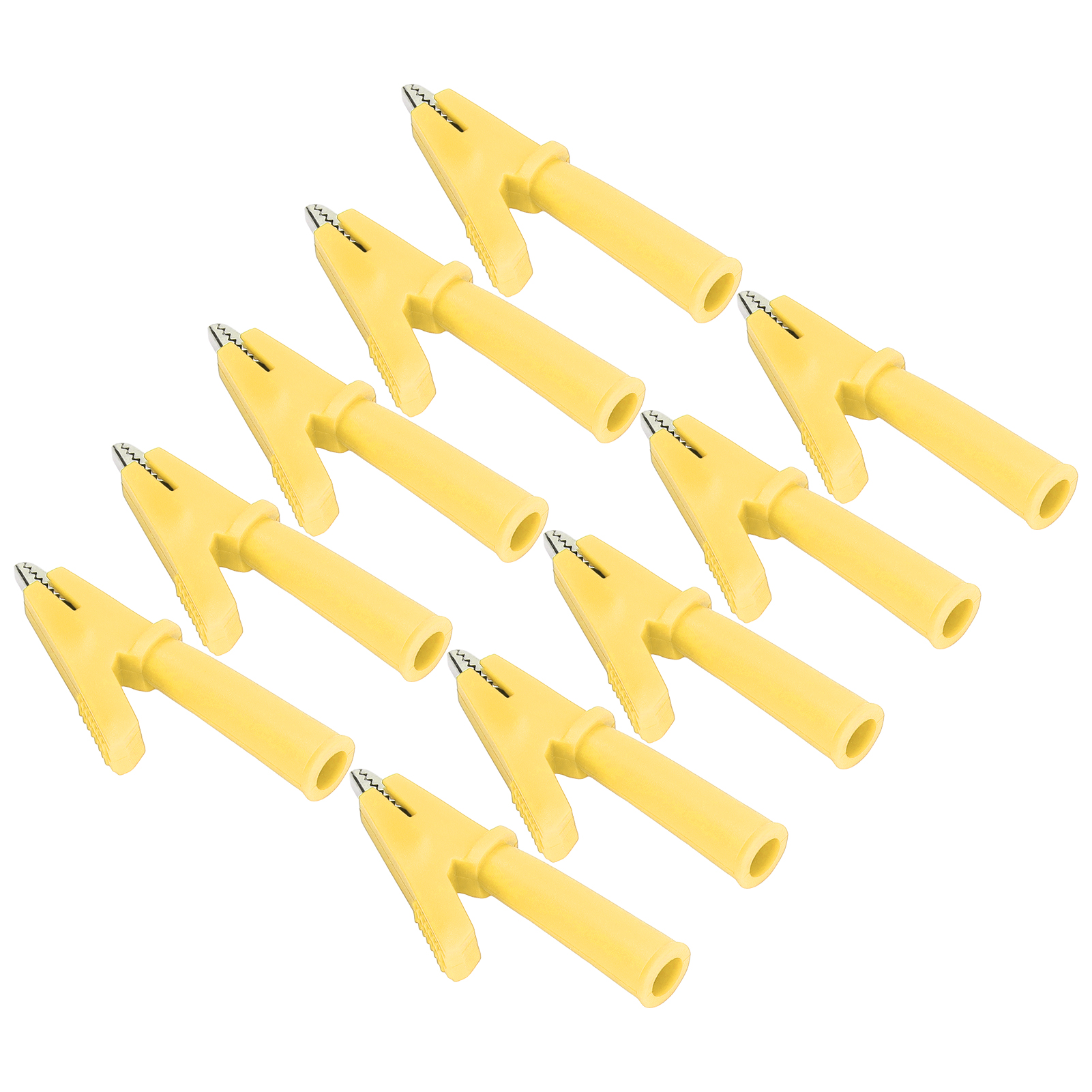 10-polige Krokodilklemmen, Messing, Pvc-isoliert, Sicherheitsmultimeter Für 4-mm-bananenstecker, Gelb
