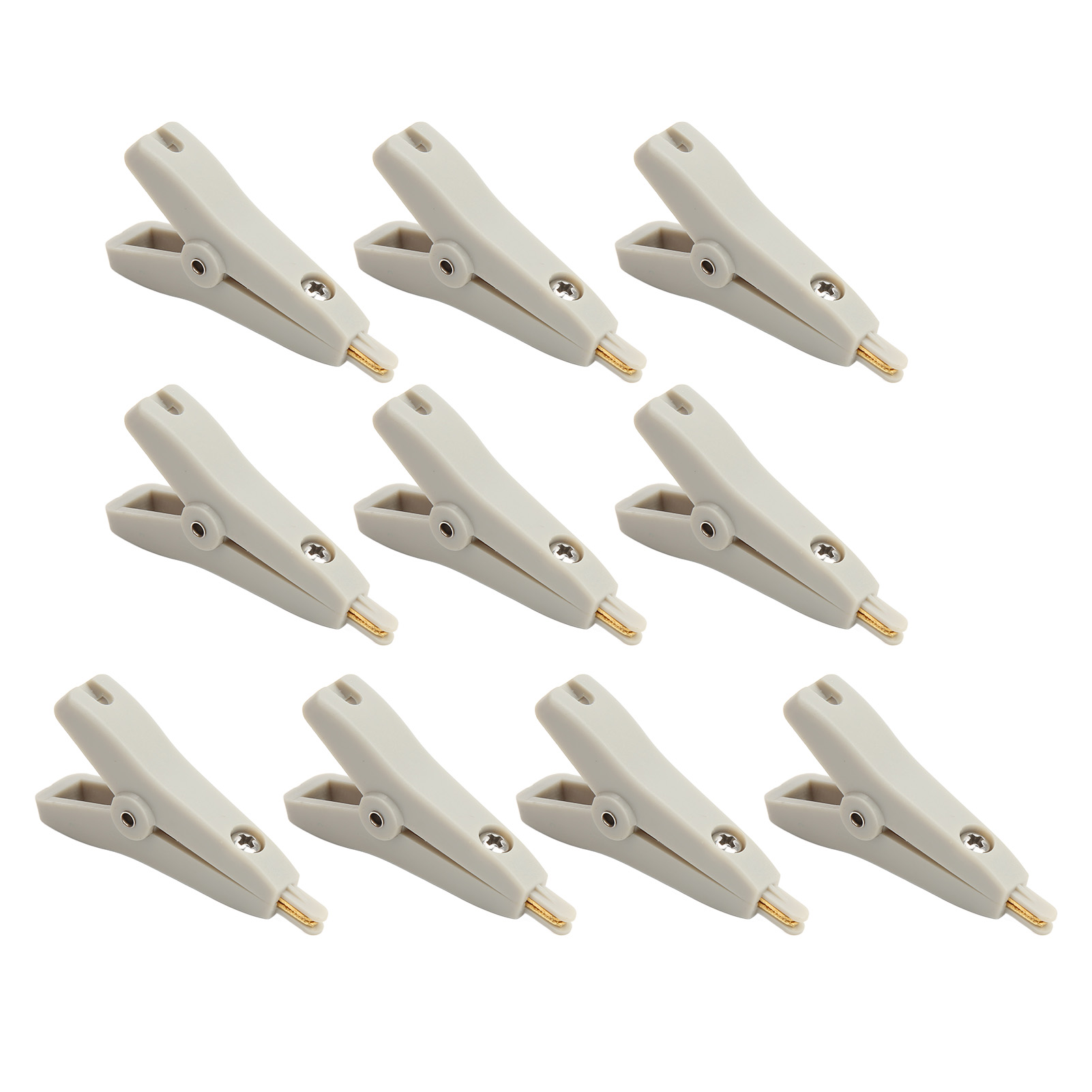 10 Krokodilklemmen Aus Gold Und Kupfer, 25-mm-stecker, Plus Und Minus, 10er-packung, Grau J.60043
