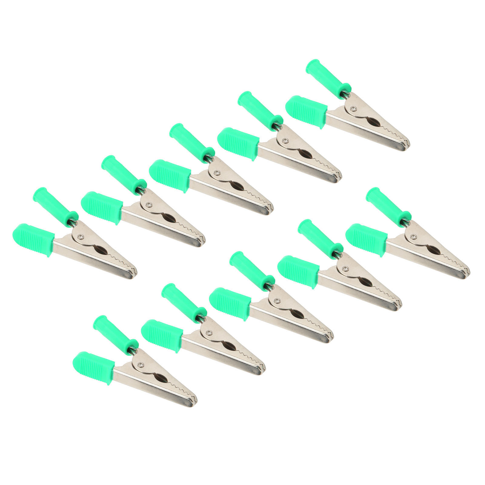 10 Krokodilklemmen J.60047, 20 Mm Öffnung, Messing, Batterietest- Und Messklemmen, Grün