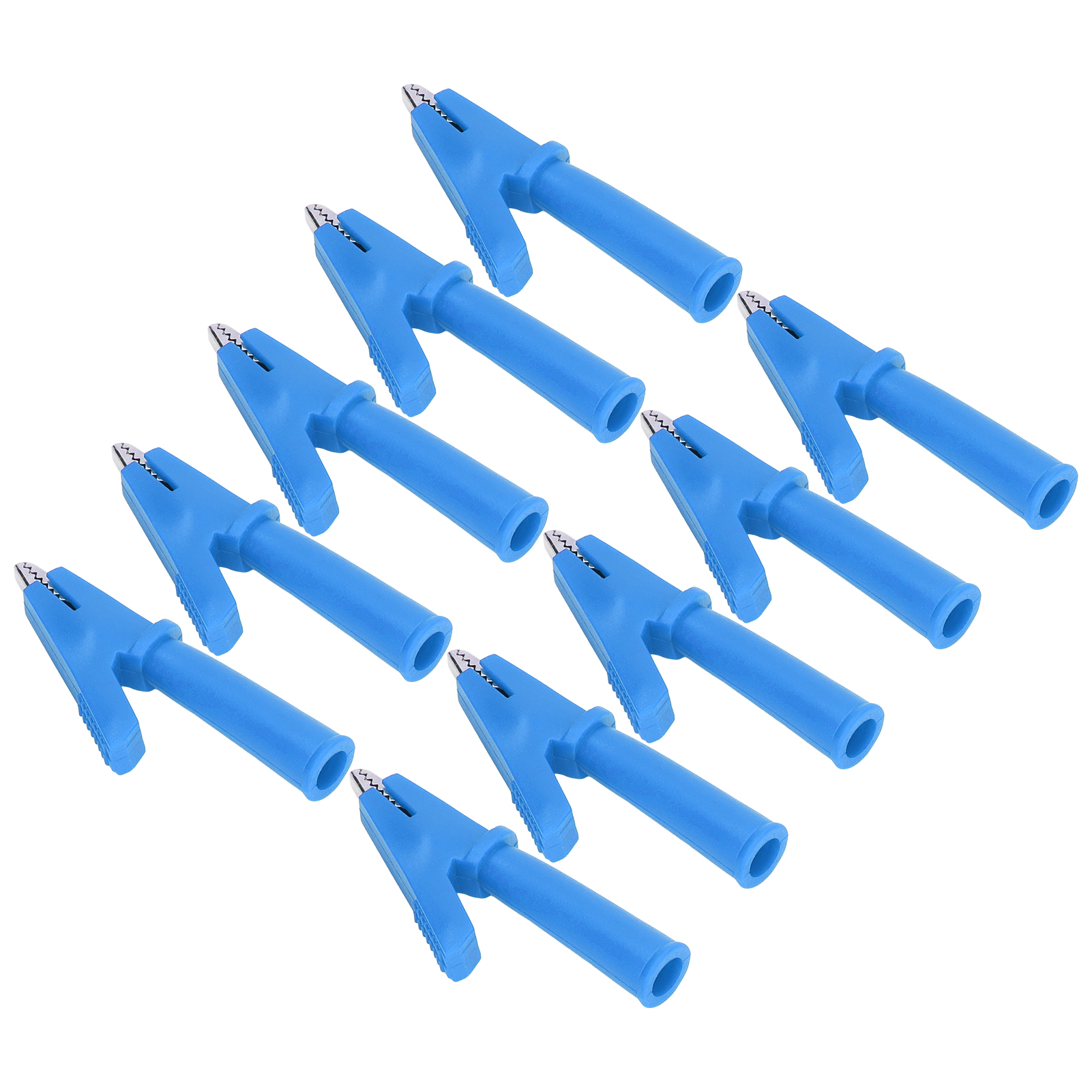 10 Krokodilklemmen Zum Testen Von Kupfer, Messing Und Pvc-isolierten Leitungen, Sicherheitsklemmen Für Multimeter Mit 4-mm-bananenstecker, Blau