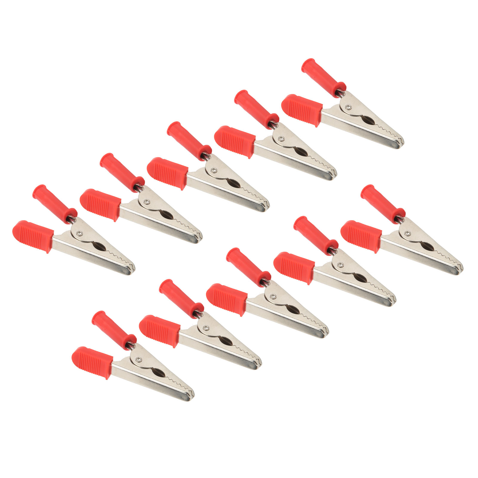 10 Krokodilklemmen J.60047, 20 Mm Öffnung, Messing, Für Elektrische Batterietests, Rot