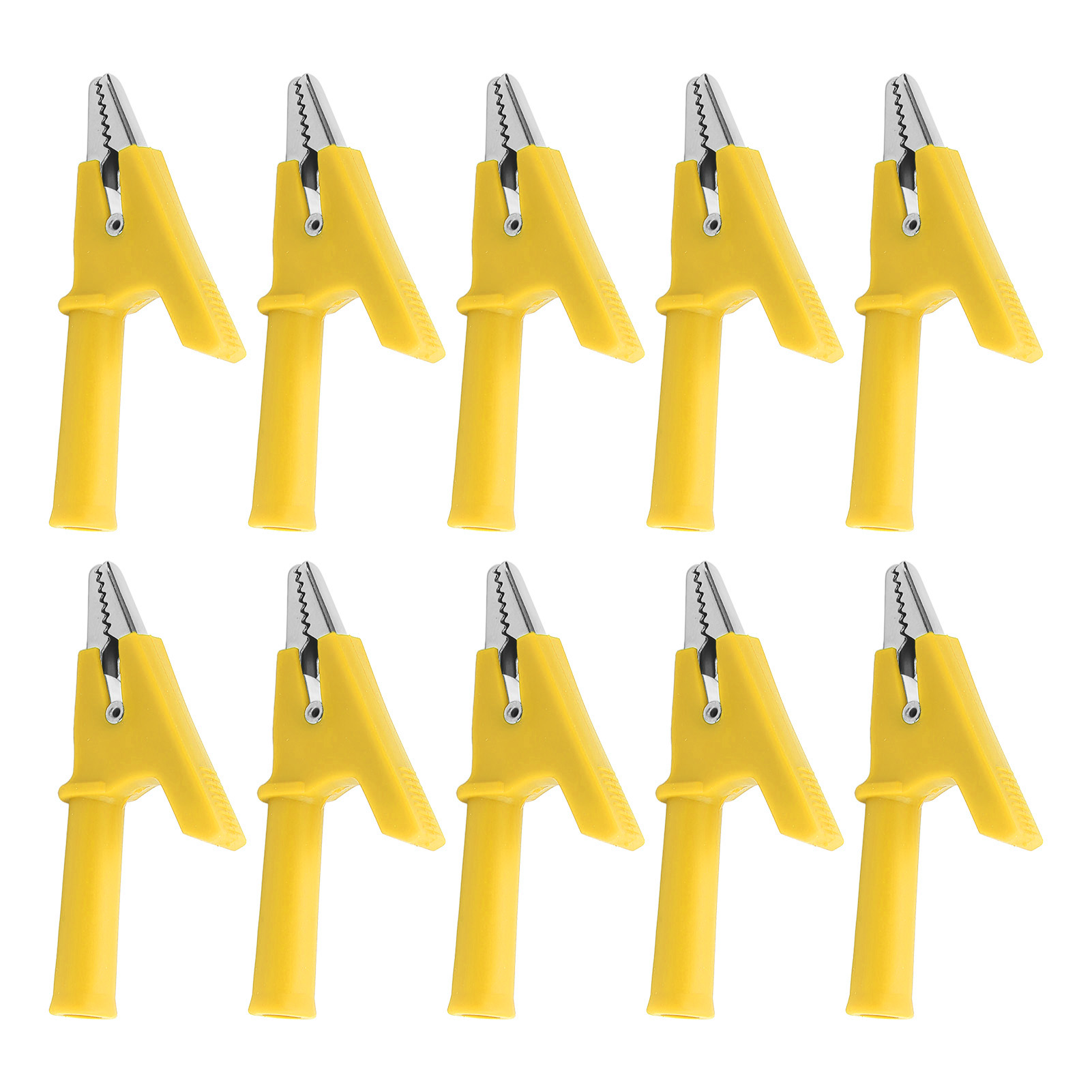 10er-pack Krokodilklemmen, 10 Mm Öffnung, 10 A, Mit 4-mm-buchse, Zubehörset, Gelb