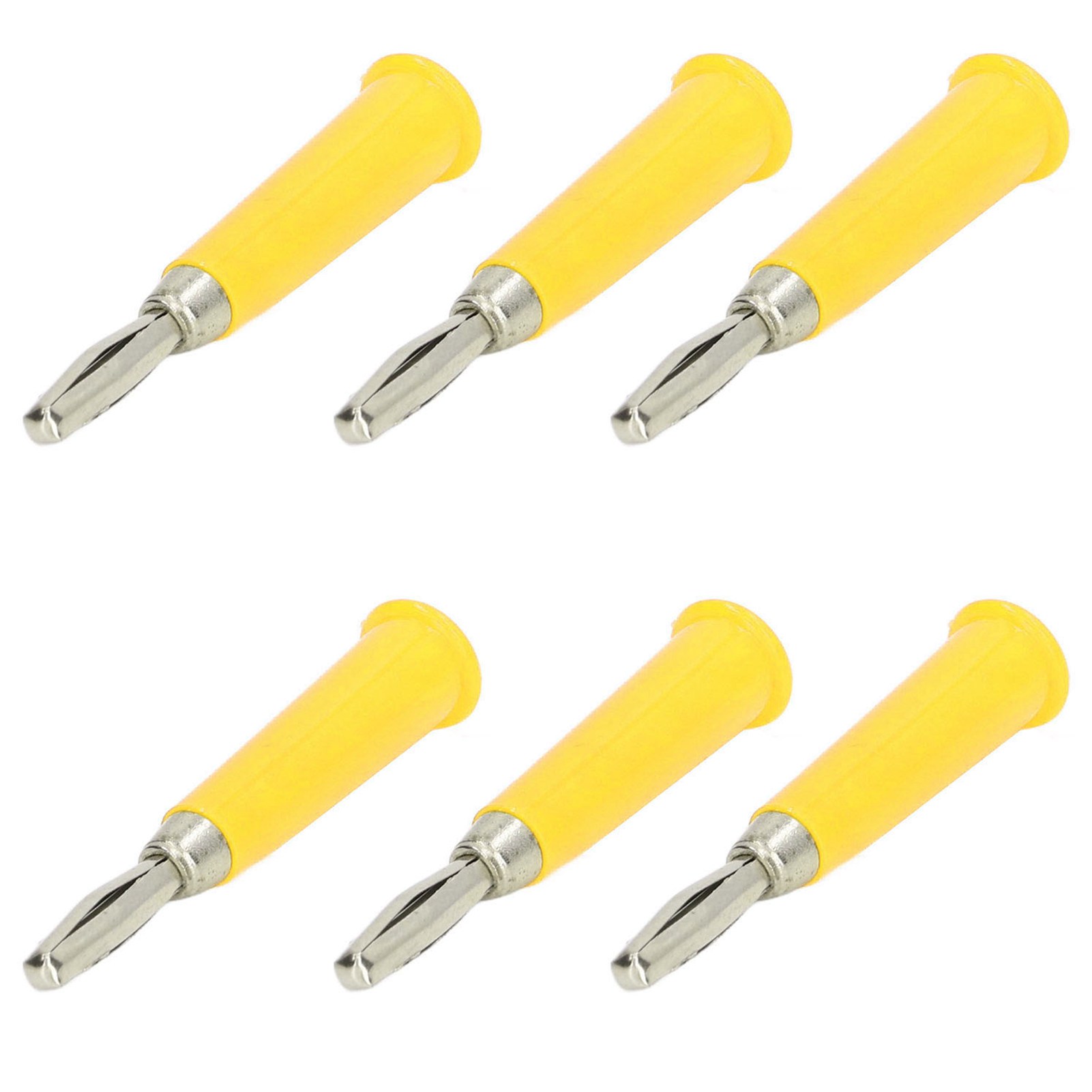 Packung Mit 100 Gelben 4-mm-bananensteckern, Lötverbindern Aus Messing, Zink Und Abs Für Lkw-batterien.