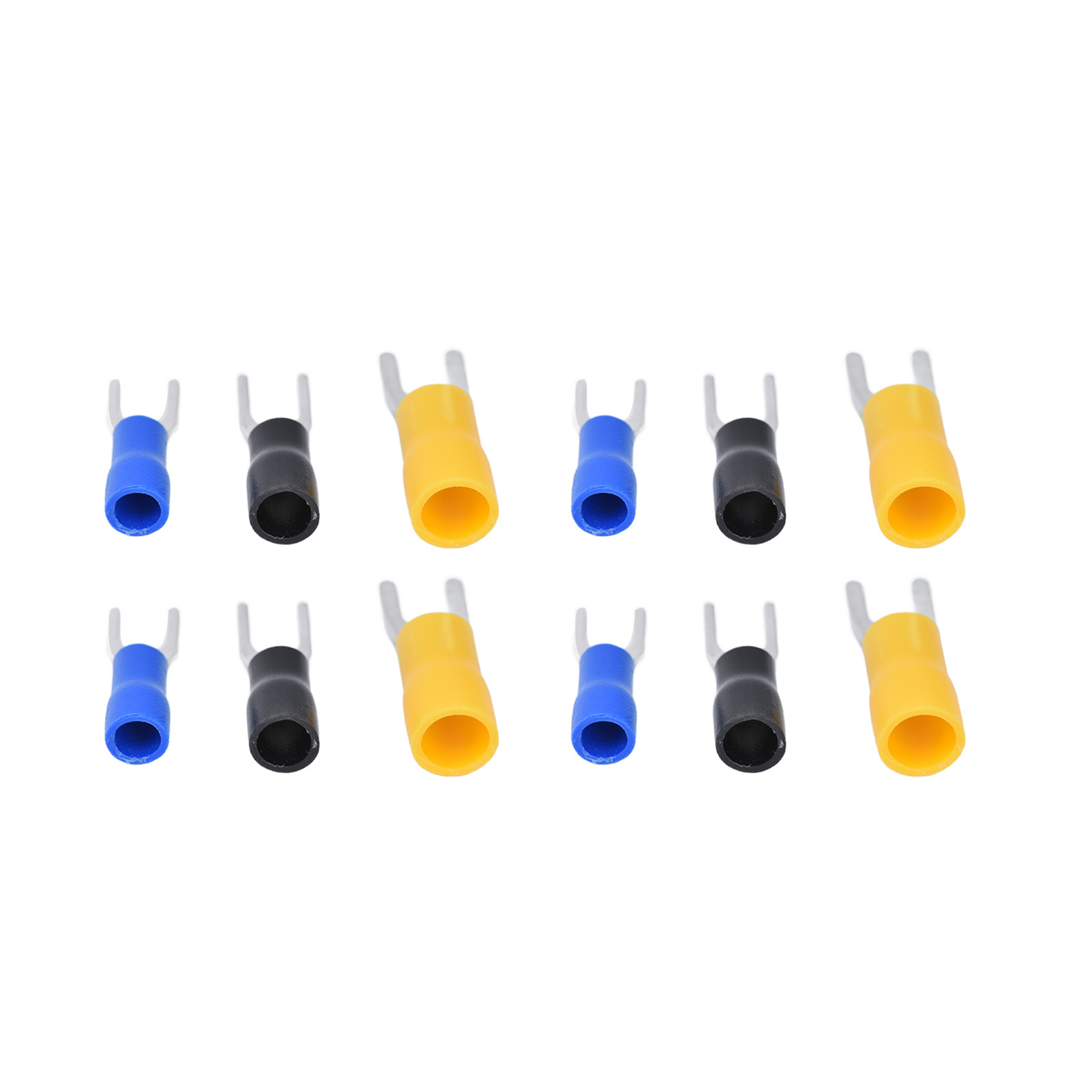 300 Pvc-isolierte U-förmige Gabel-aderendhülsen Aus Kupfer Für Fahrzeugbeleuchtungsanschlüsse, Gemischtes Los Sv1.25-4+sv2-4+sv5.5-4