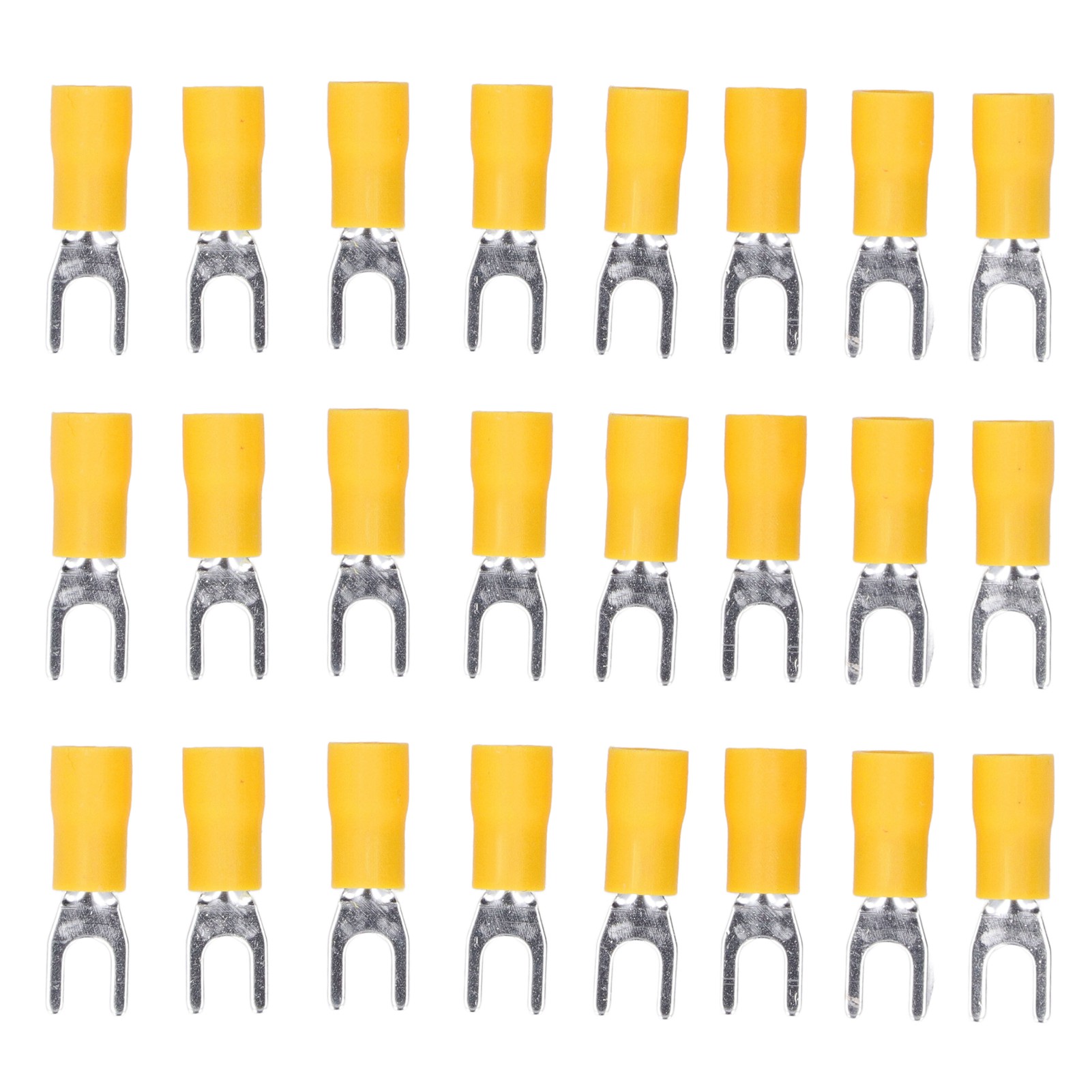 50 Isolierte U-förmige Gabelkabelschuhe, 12-10 Awg-verdrahtung, Sv5.5-4 Crimp, Packung Mit 50 Gelben Stück
