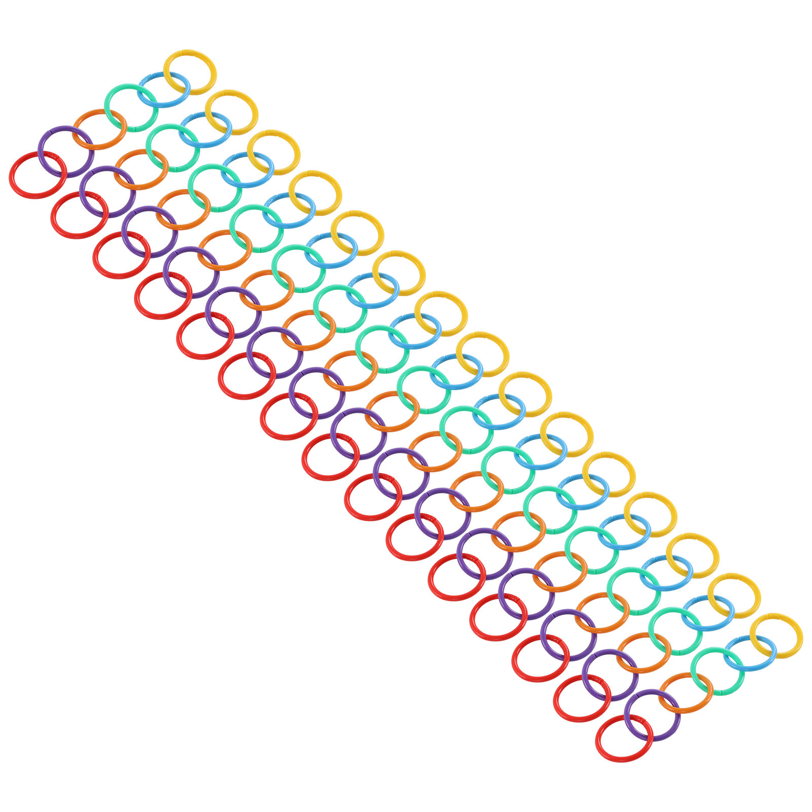 90 Stück Kunststoff-binderringe, 6 Farben, 27 Mm, Zum Abheften Und Organisieren, Offene Mehrfarbige Ringe, Schreibwarenzubehör.