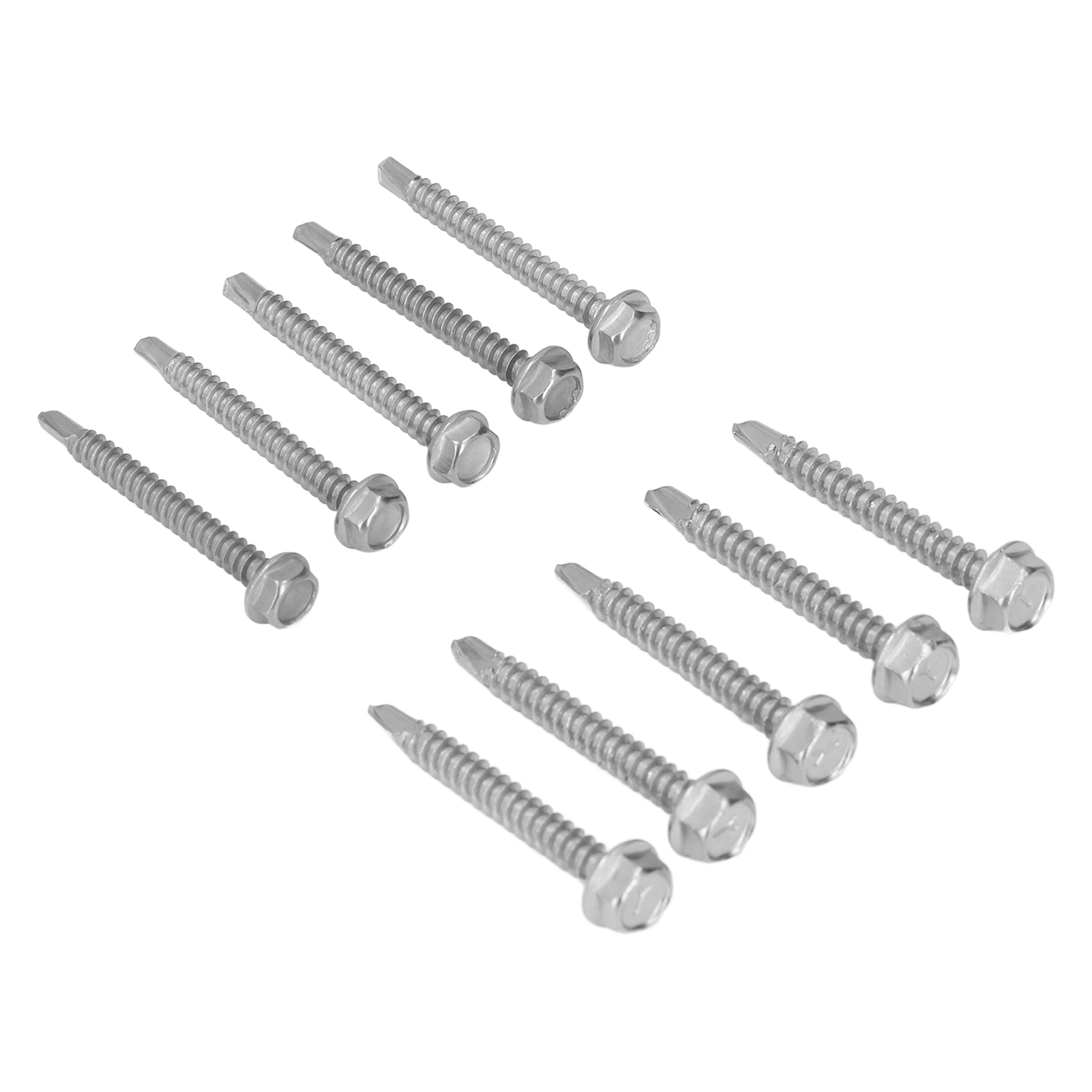Sechskant-maschinenschrauben Aus Edelstahl 410, Packung Mit 100 Selbstbohrenden Schrauben 4,2x38mm Und 4,8x38mm, Sortiment Für Blech Und Holz.