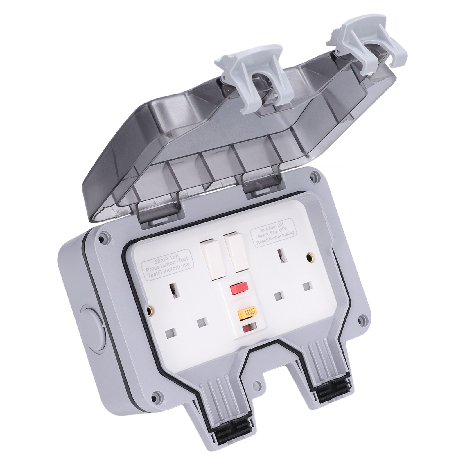 Ip66-wetterfeste 2-fach-außensteckdose, Britischer Standard 250 V, Wetterfest, Doppelsteckdose Für Garten Und Terrasse