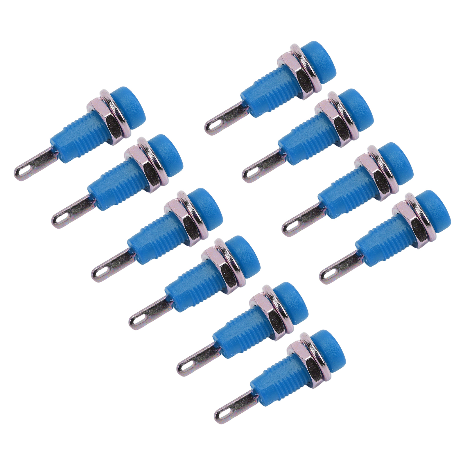 10 Stück J.40003 2-mm-bananenbuchse, Panelstecker, Verlängerter Stecker, Stiftadapter, Elektronisches Instrument, Blau