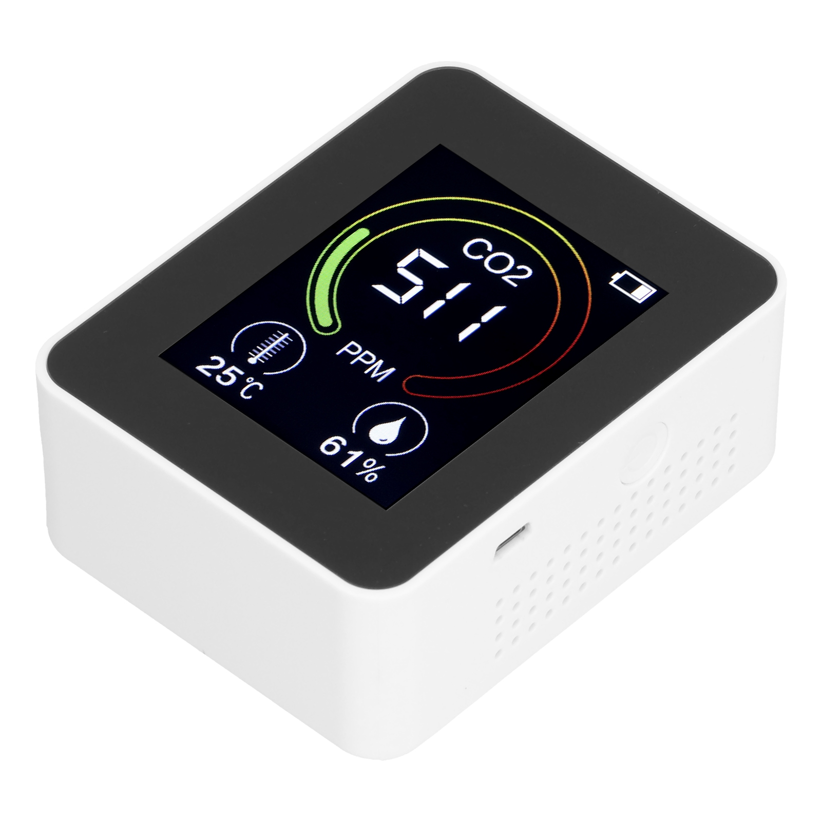 Zn-az-2co1 3-in-1 Intelligenter Co2-detektor, Weißer Multifunktionaler Infrarot-luftqualitätsmonitor, Kohlendioxidsensor Für Zuhause Und Büro