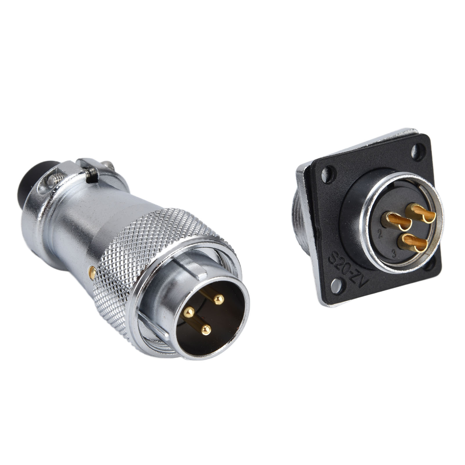 Ws20 3-poliger Wasserdichter Flugzeugstecker, Zinklegierung, Stecker/buchse, Ac 500v, Ip67, Für Industrielle Verkabelung