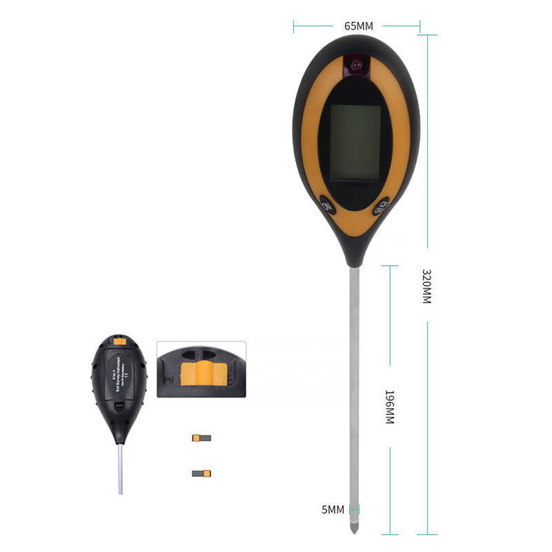 Bodenmessgerät Mit Ph-wert, Feuchtigkeitsanzeige, Licht, Temperatursensor Und Led-anzeige Für Den Garten