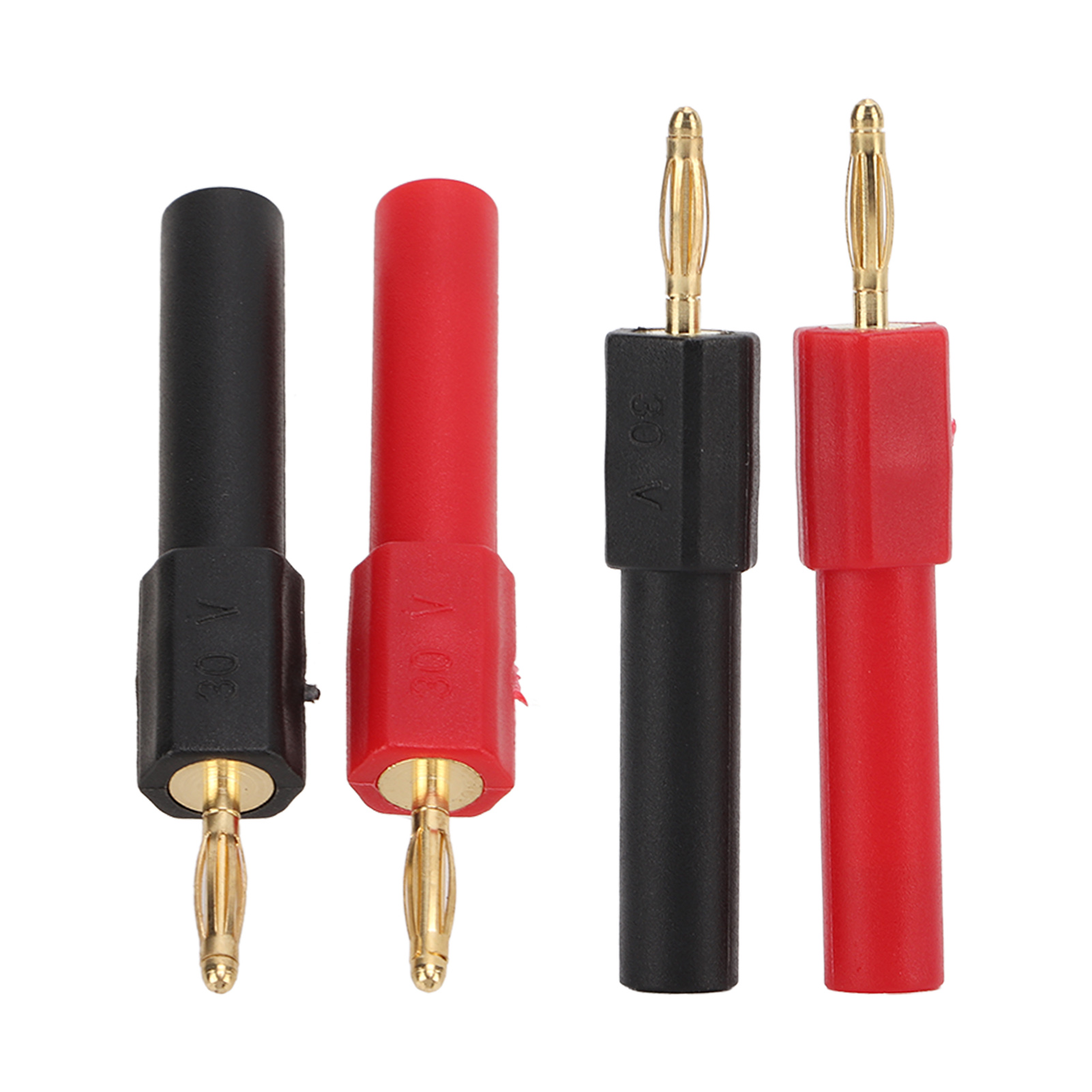 Packung Mit 5 Pa-messing-bananensteckern, 2 Mm Stecker Auf 4 Mm Buchse, Rote Und Schwarze Anschlüsse, Robuste Schrauben, Für Audio- Und Elektronikverkabelung.