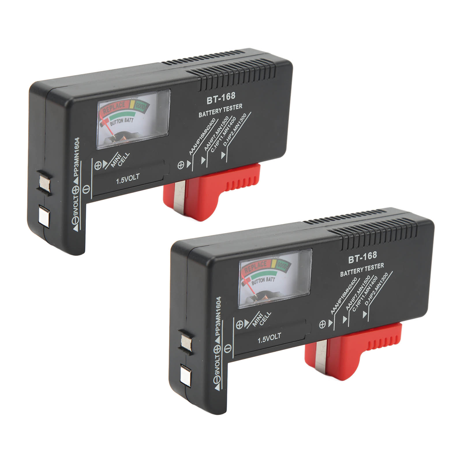 Tragbarer 2-teiliger Knopfzellenbatterietester, Füllstandsprüfer Für Aa-, Aaa-, 1,5-v- Und 9-v-batterien, Zeigertyp