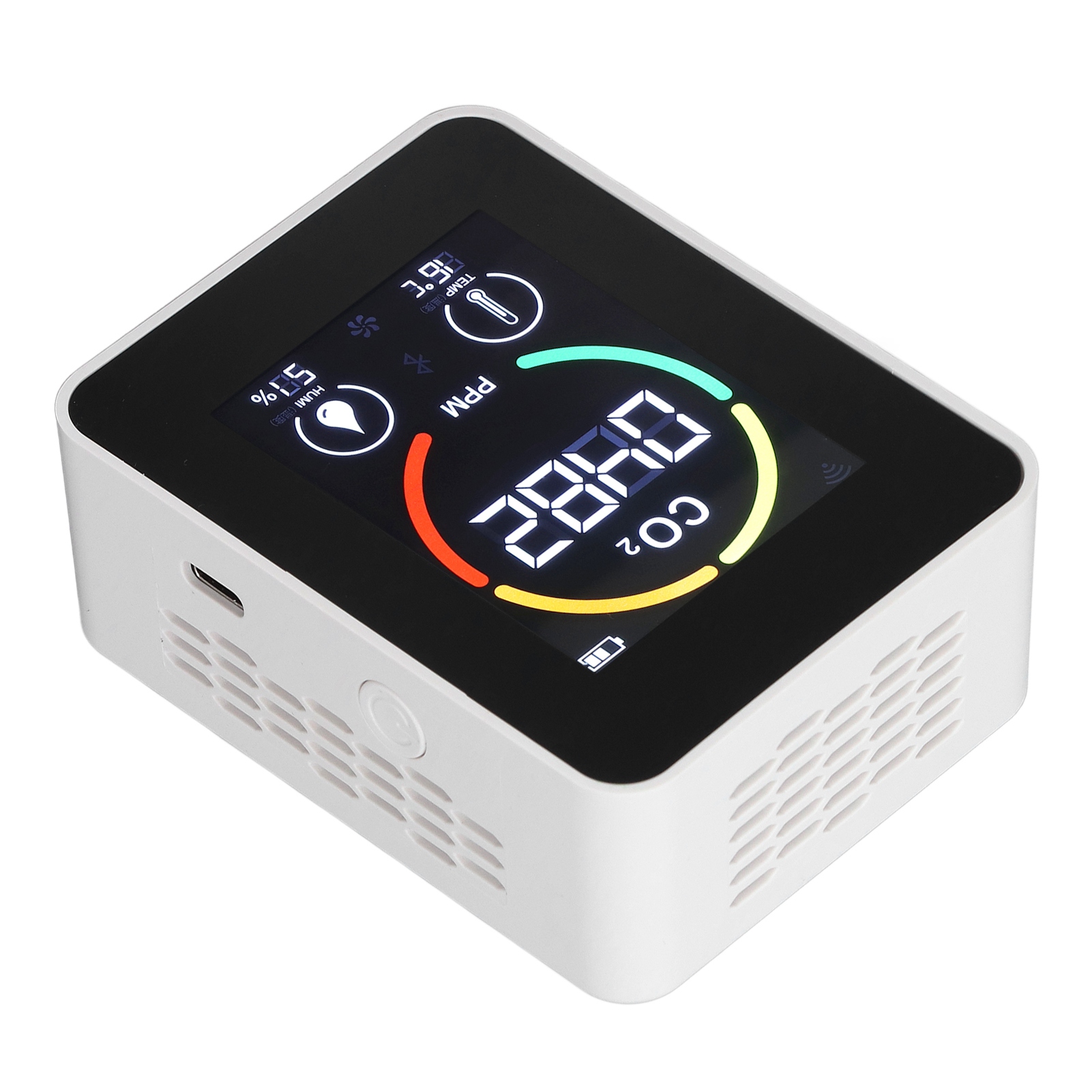 Co2-detektor H8 Plus Znazgg01, Halbleiter-luftqualitätsmonitor, Temperatur- Und Feuchtigkeitssensor, Weiß.