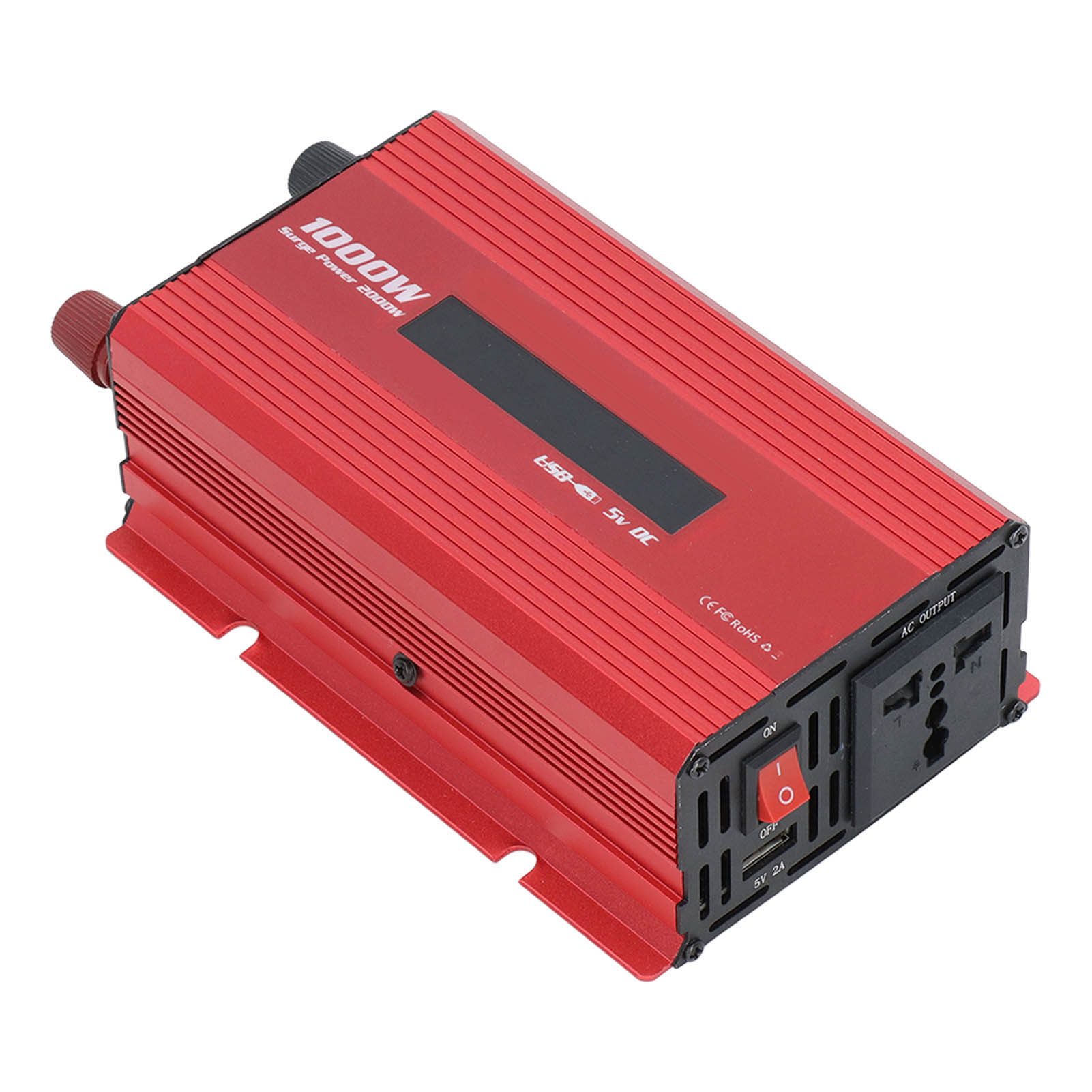 1000-w-batterie-wechselrichter Dc12v Auf Ac110v Mit Led-anzeige, Krokodilklemmen Und Solarpanel Für Autos Und Fahrzeuge