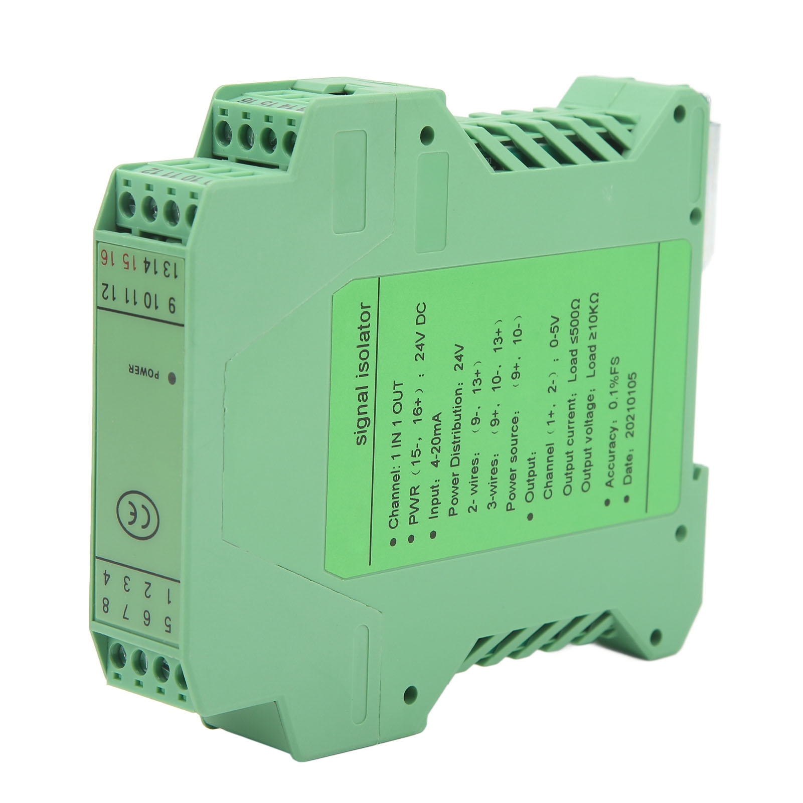 4–20 Ma Dc-stromisolierungssignalwandler Mit 1 Eingang Und 1 Ausgang, Entstörungsmodul Für Sps-erkennung, 24 V Dc-netzteil