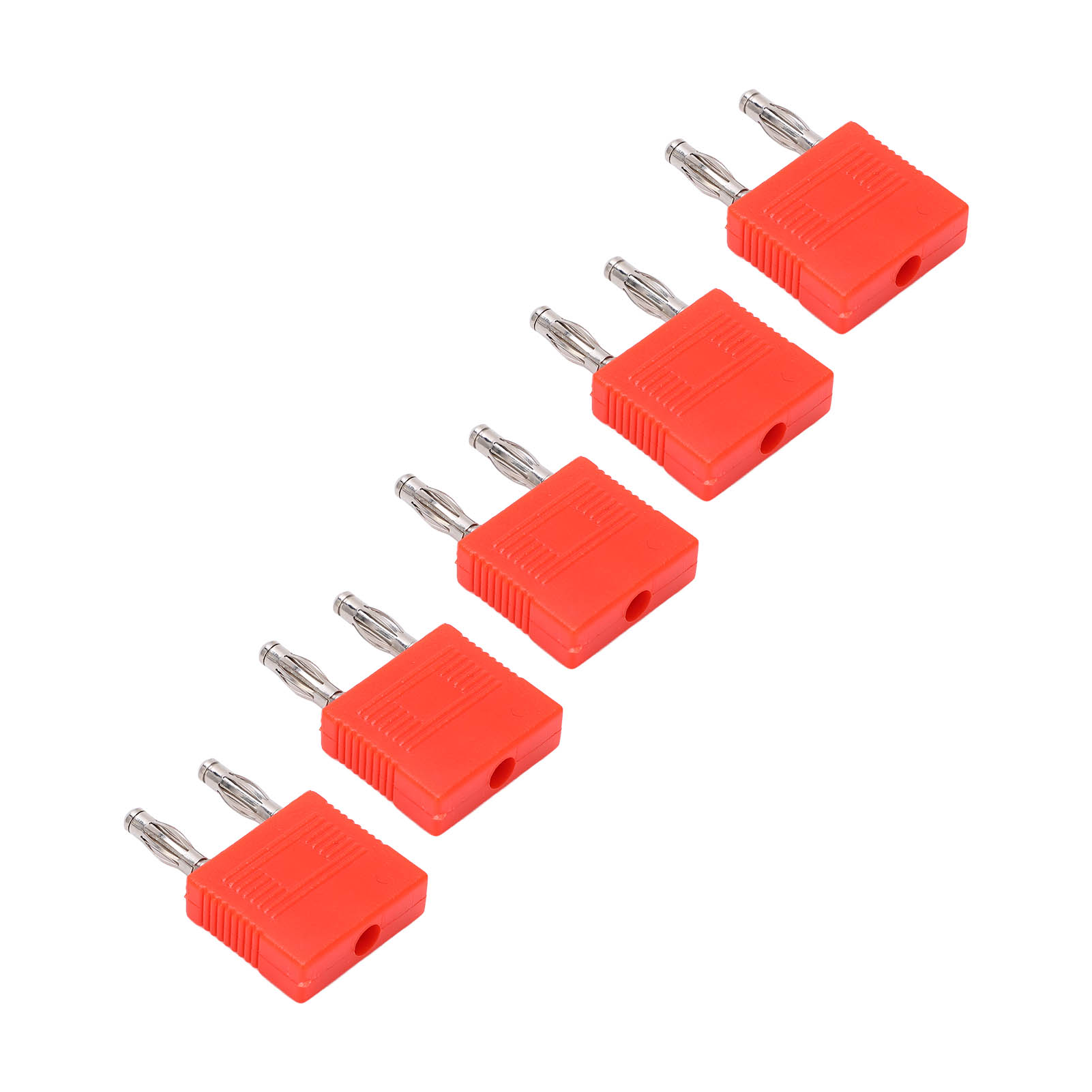 5er-pack J.20005 Doppelbuchse Auf 2 Bananenstecker, 14 Mm Rastermaß, 4 Mm Rastermaß, Kurzschlussschutz, Rot