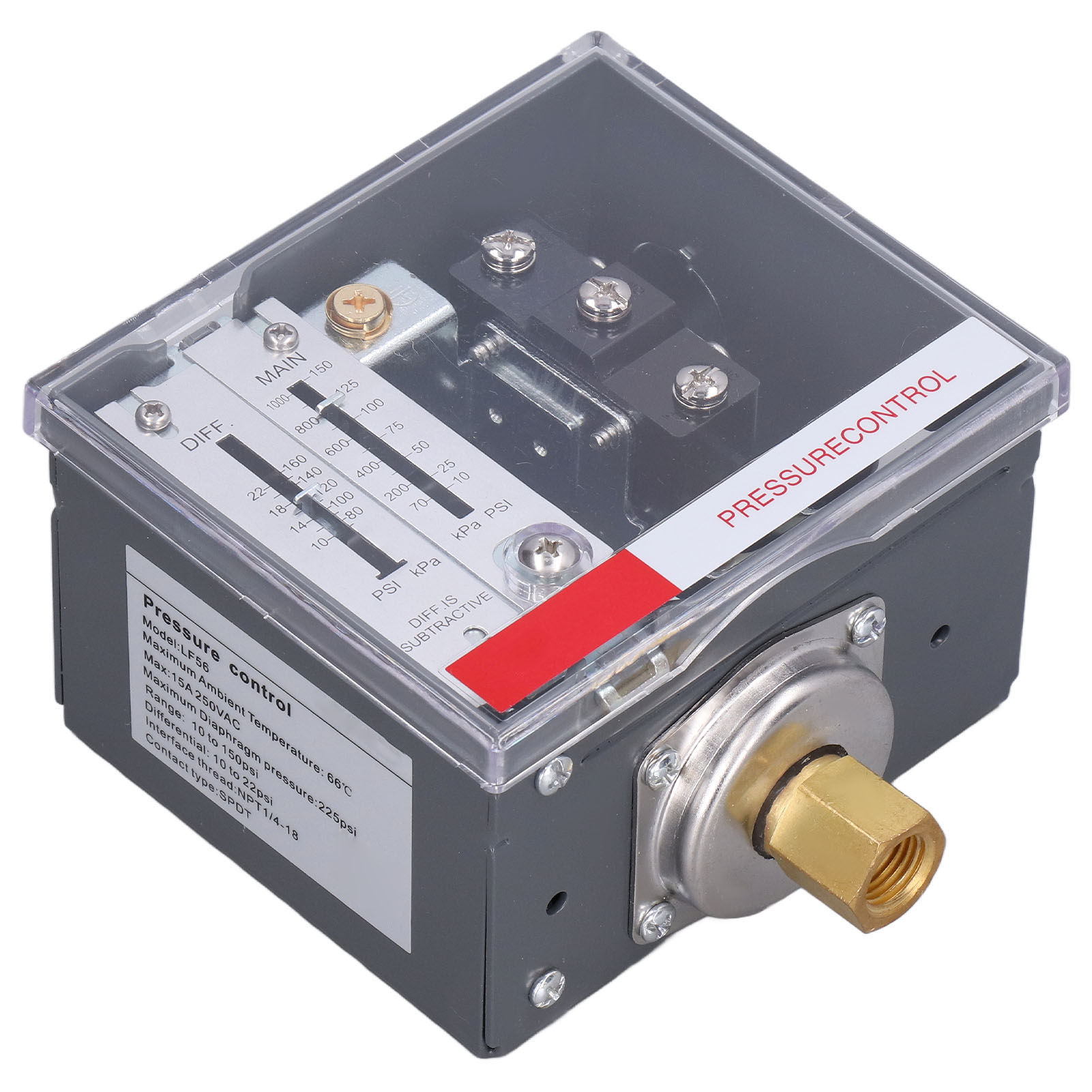 Lefoo Lf56 225psi Npt1/4-18 Druckschalter Für Boiler, Wassertank, Spdt-umschaltkontakt