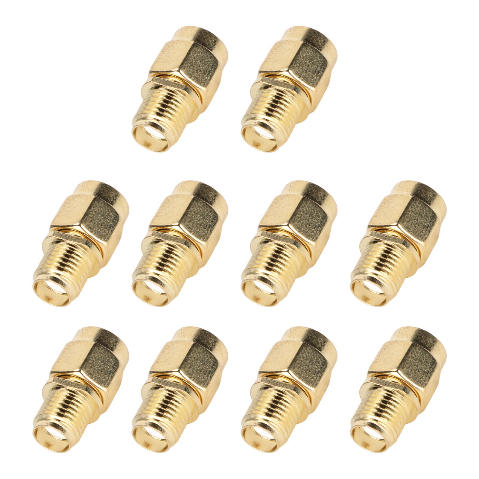 10 Sma-buchse Auf Rp-sma-buchse Koaxial-hf-adapter, Koaxialkabelstecker, Kabelset, 10er-packung