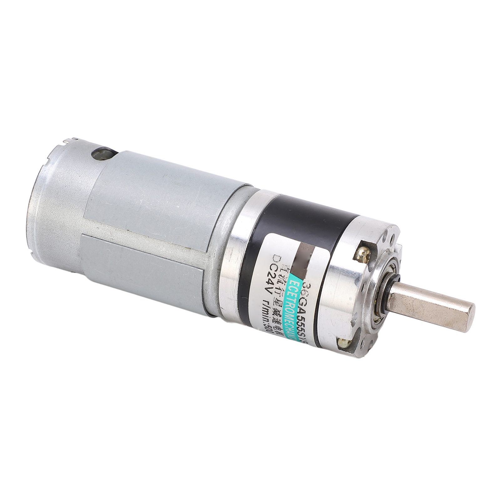 24v Mini-getriebemotor, Schwarz Und Silber, Leise, Hohes Drehmoment, Robust, Stabil, Reines Kupfer, Geräuscharm, Hohe Leistung, Für Den Heimgebrauch.