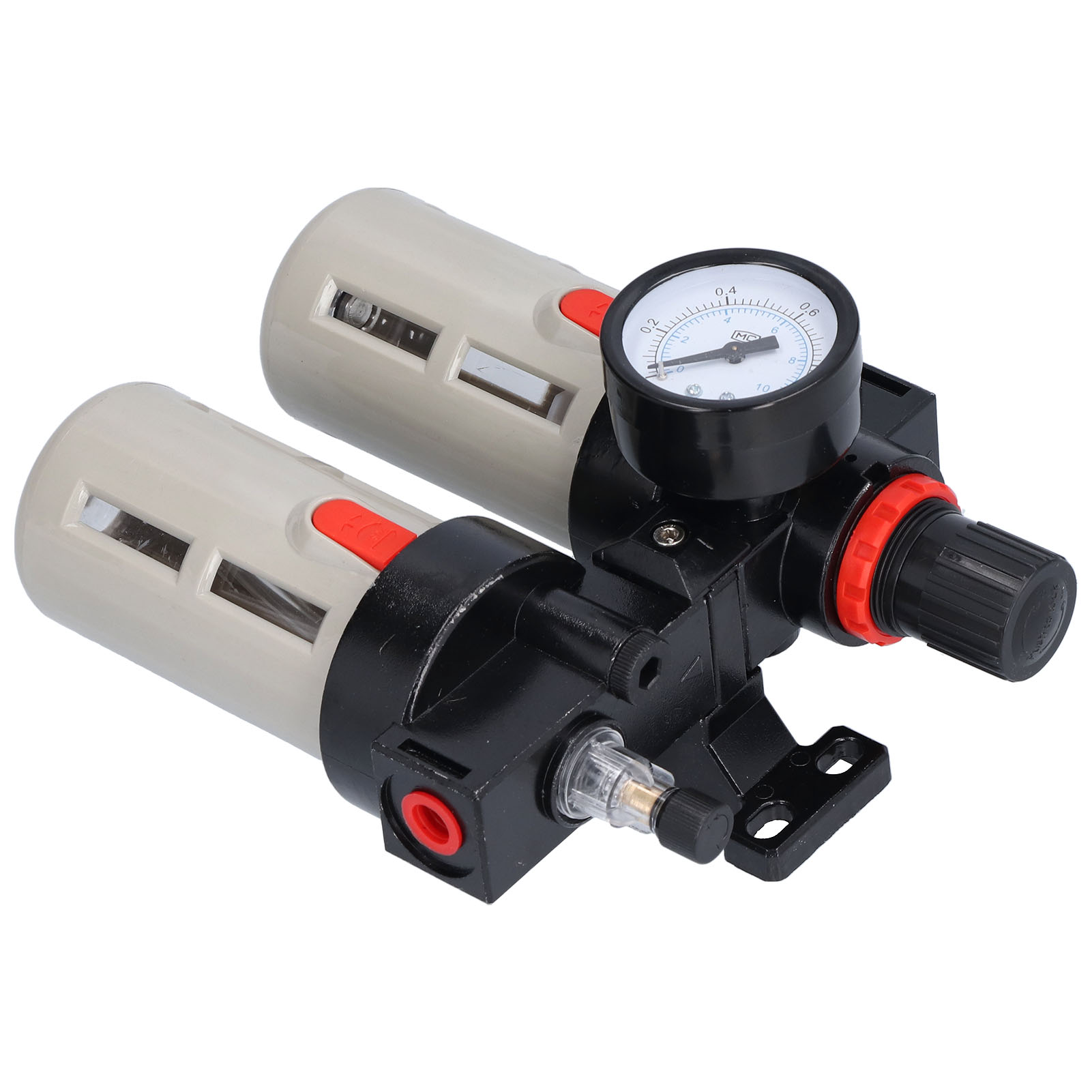 Bfc2000 Druckregler Aus Aluminiumlegierung Mit Luftfilter Und Integriertem Manometer Für Hydraulik- Und Pneumatiksysteme