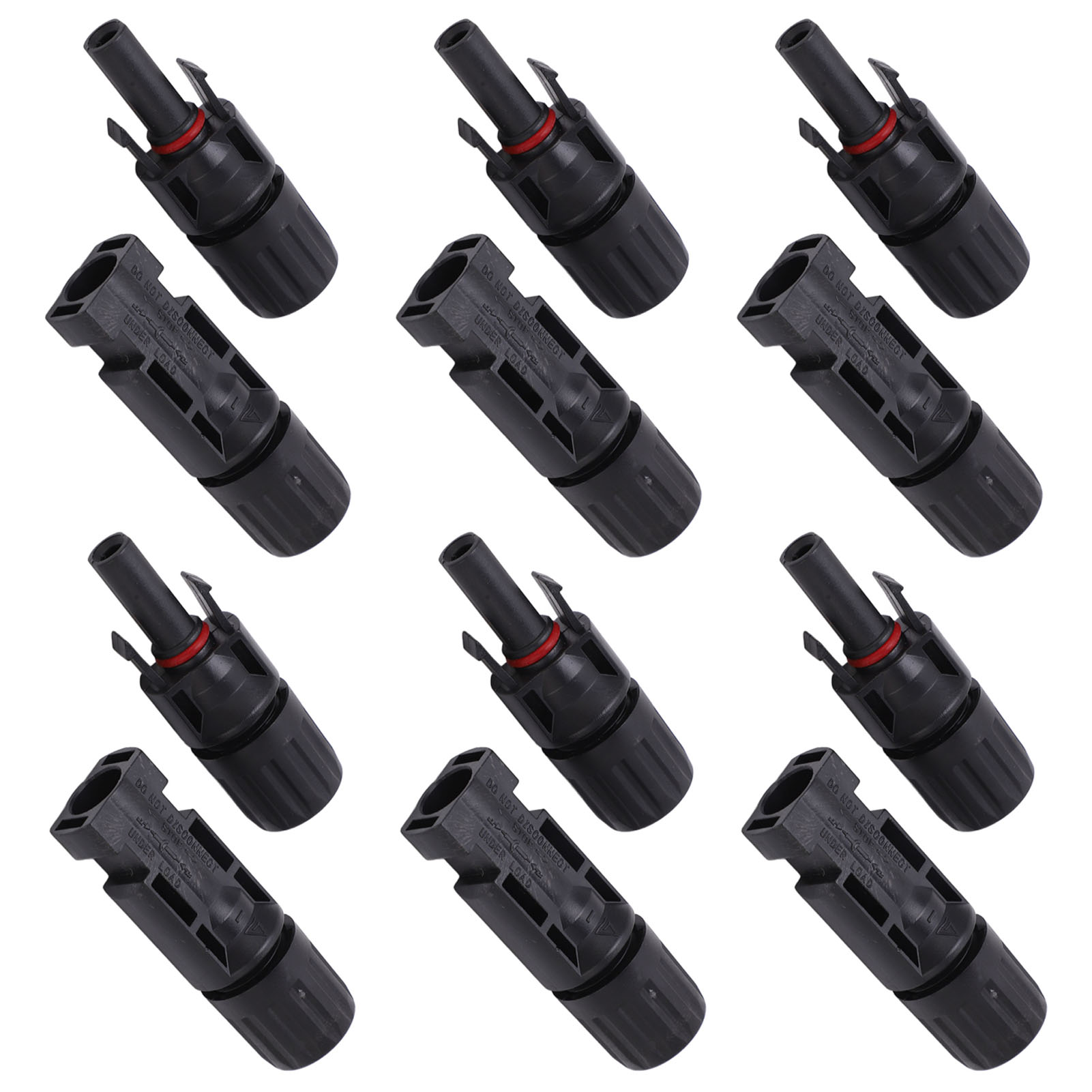 12-teiliges Ip67 Photovoltaik-solarstecker-set Mit Verzinnten Kupferstiften, Steckern Und Buchsen, Industrie-kit, 1000 V 30 A