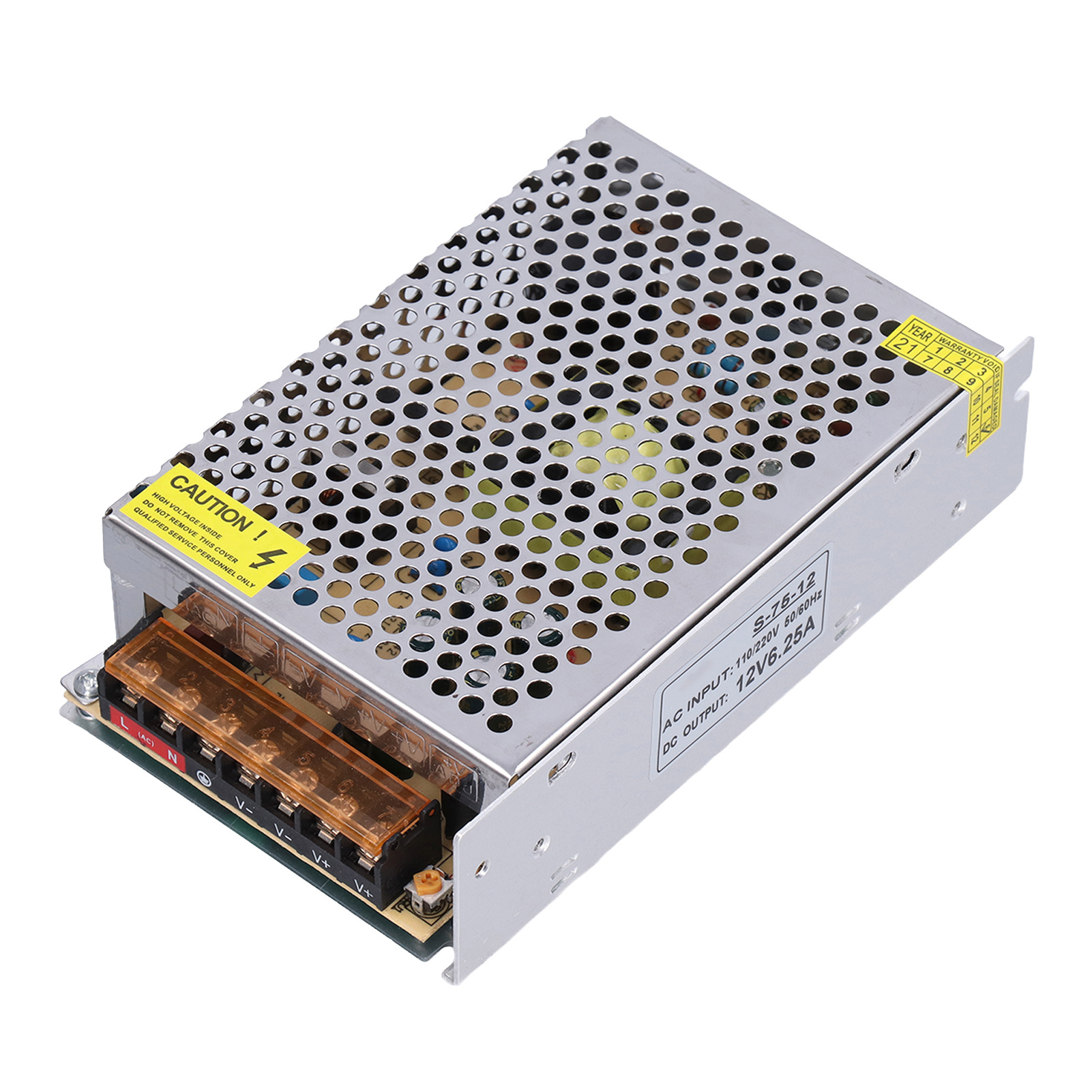 12v 75w Schaltnetzteil-transformator Mit Überlastschutz, Geschirmtes Aluminiumgehäuse, Universell Einsetzbar, Stabilisiert, S-75-12