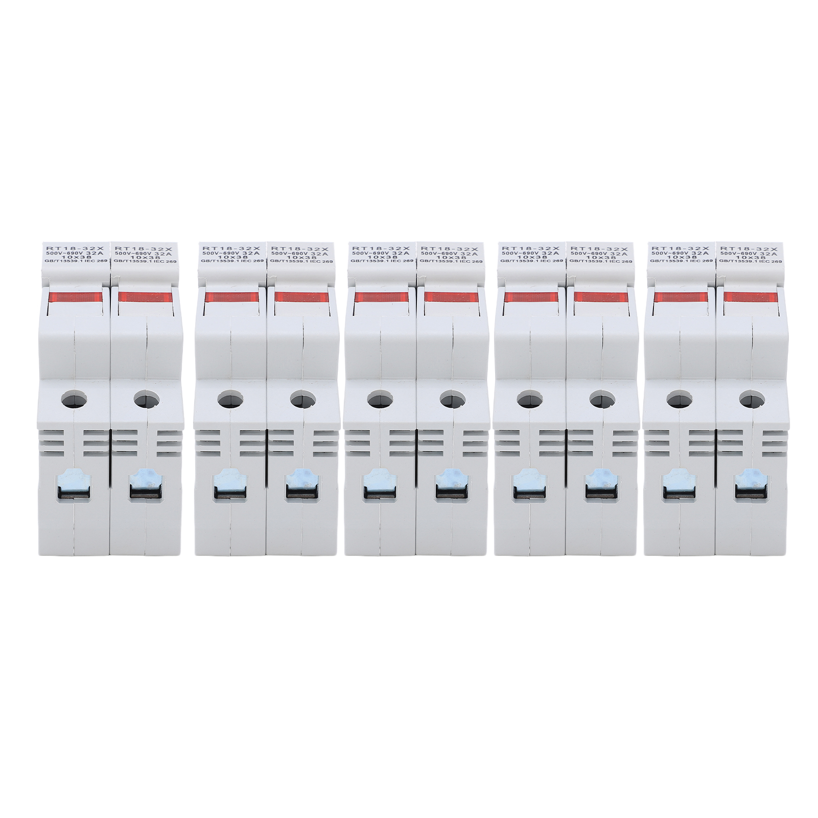 Miniatur-din-schienen-sicherungshalter Rt18-32x 2p Mit Led-anzeige, 32-a-sockel, 500–690 V, Elektrisches Zubehör