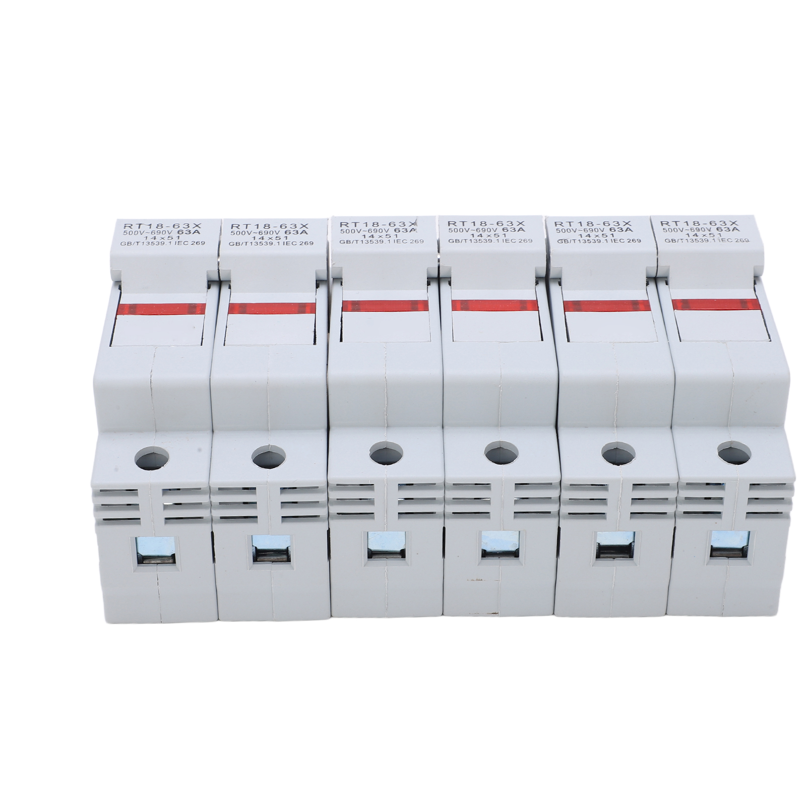 Rt18-63x Din-schienen-sicherungshalter Mit Led-anzeige, Für 14x51mm Ro16-sicherungskassette, 63a 500-690v, 2-polig Bipolar