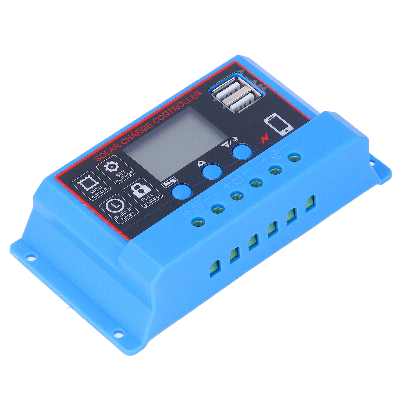 30a Pwm-solarladeregler Mit Lcd-bildschirm, 12v/24v Photovoltaik-regler, Led-anzeige, Robustes Gehäuse Für Solaranlagen.