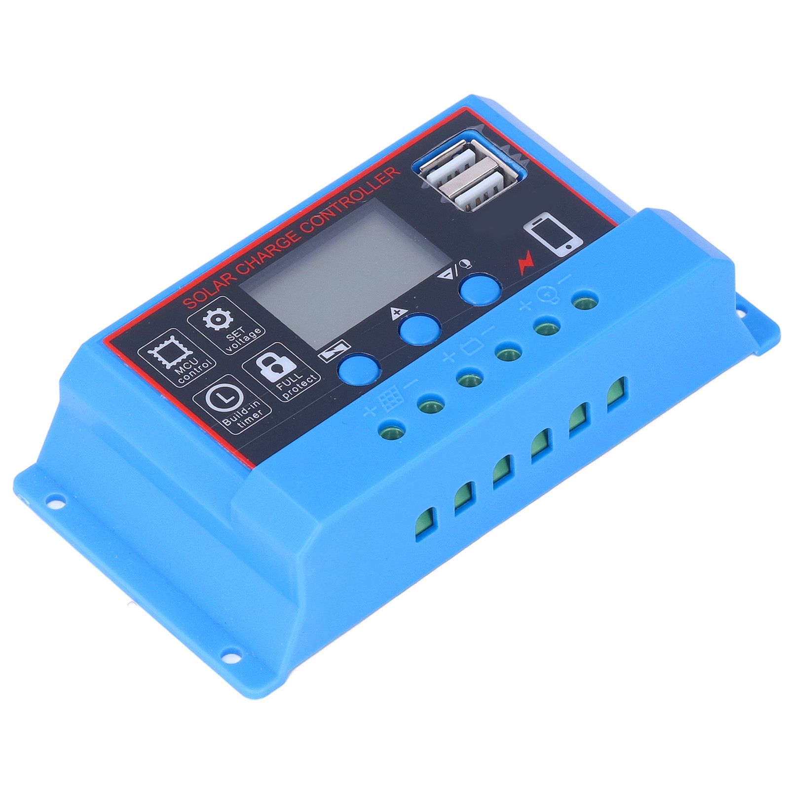 12v/24v 20a Pwm-solarladeregler Mit Lcd-display, Photovoltaik-modulregler, Batteriespannungsregler, 20-a-smart-ladegerät, Digitalanzeige, Integrierter Schutz
