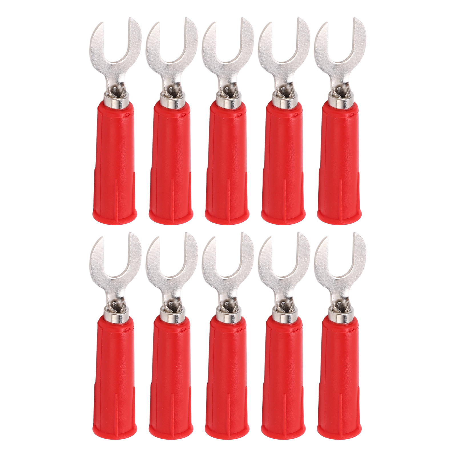 10 Stück 6 Mm Y-bananenstecker U, Hochdruckbeständig, J.20019, Industriestecker, Elektronikgeräte, Rot
