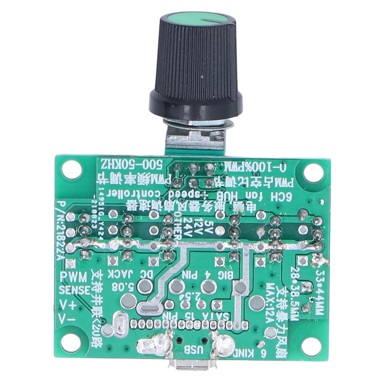 Usb-geschwindigkeitsreglermodul Für 24 Gleichzeitig Laufende Lüfter, Praktisches Mehrzweckdesign, Integrierte Kontrollleuchte, Einstellbarer Kühlregler