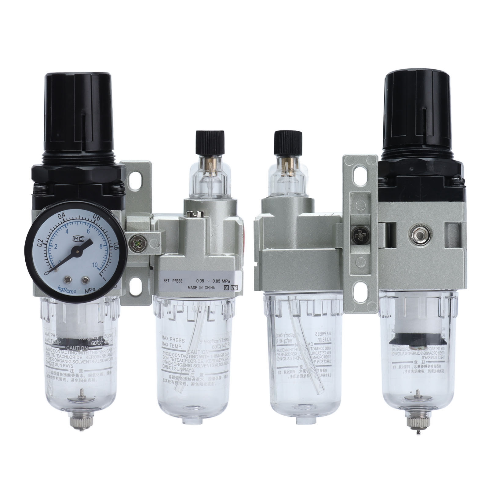 Wasser- Und Ölabscheider Für Druckluft, Druckreglerfilter Mit Manometer, 0,05–0,85 Mpa, G1/2-anschluss, Kondensatablauf