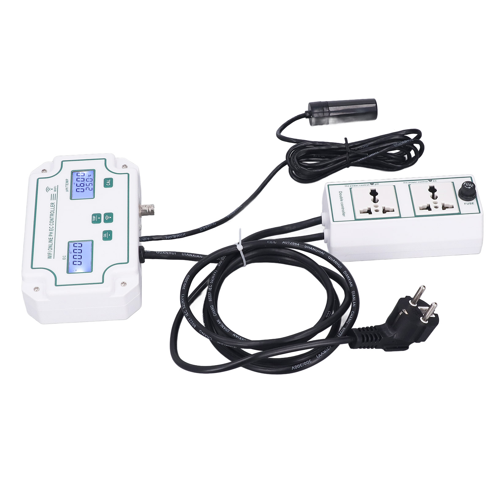 3-in-1 Wasserqualitätstester Ph Ec Temperatur, Wlan-fähig, Automatische Erkennung Mit Alarmfunktion, 230v Eu-stecker, Präzisionssonde Für Analyse Und Kontrolle.