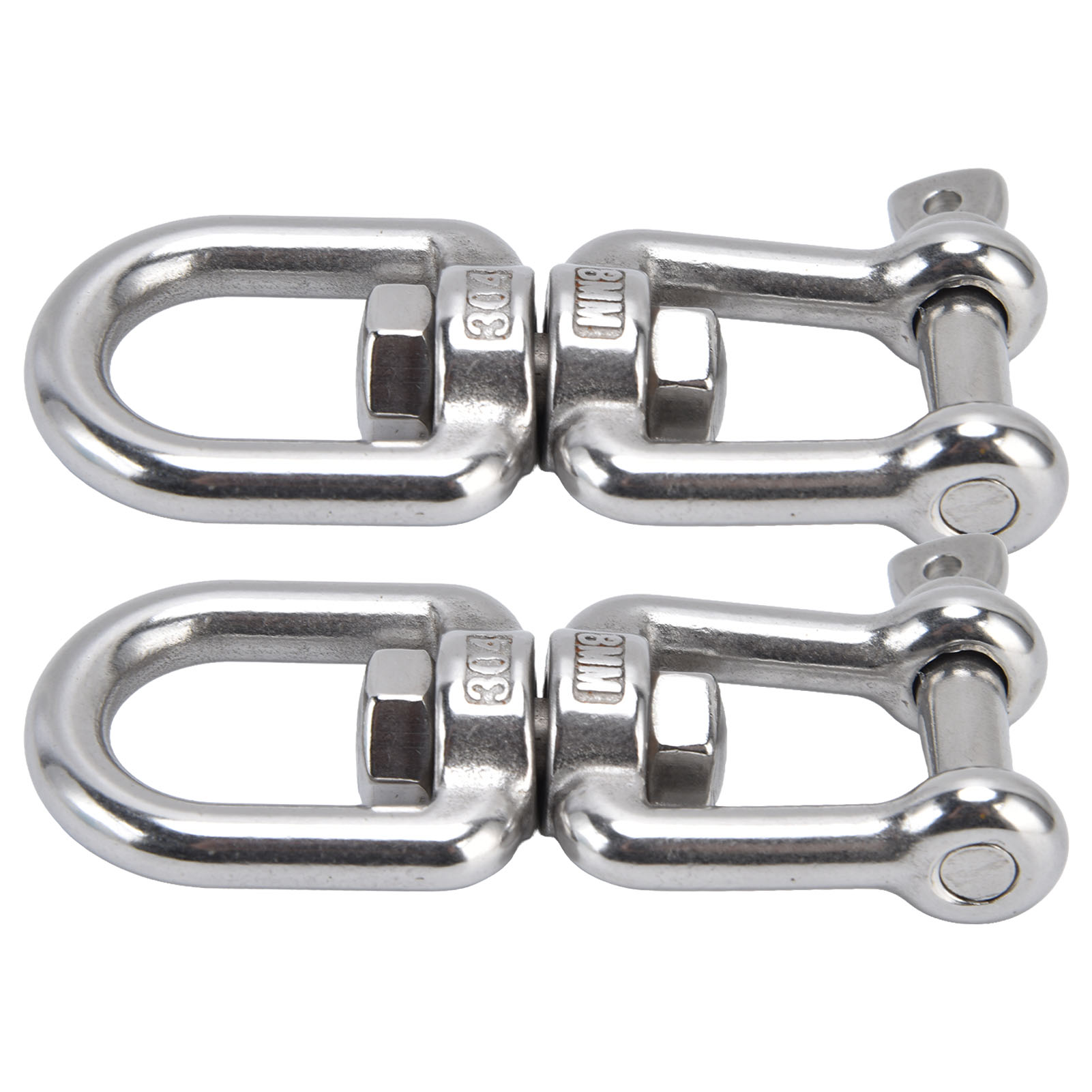 2-teiliges Set Aus 8 Mm 360° Drehbaren Karabinerhaken Aus Edelstahl 304, Abnehmbarer Ringhaken Für Kette