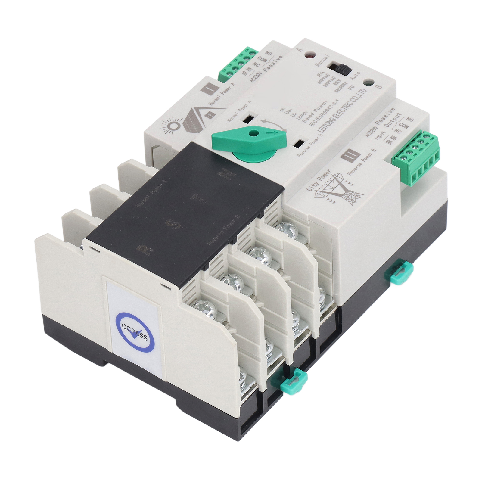 Automatischer 4-poliger 80-a-umschalter, Millisekunden-schnellumschaltung, Dual-netzteil-controller, Pv-netzwerk Ac220v