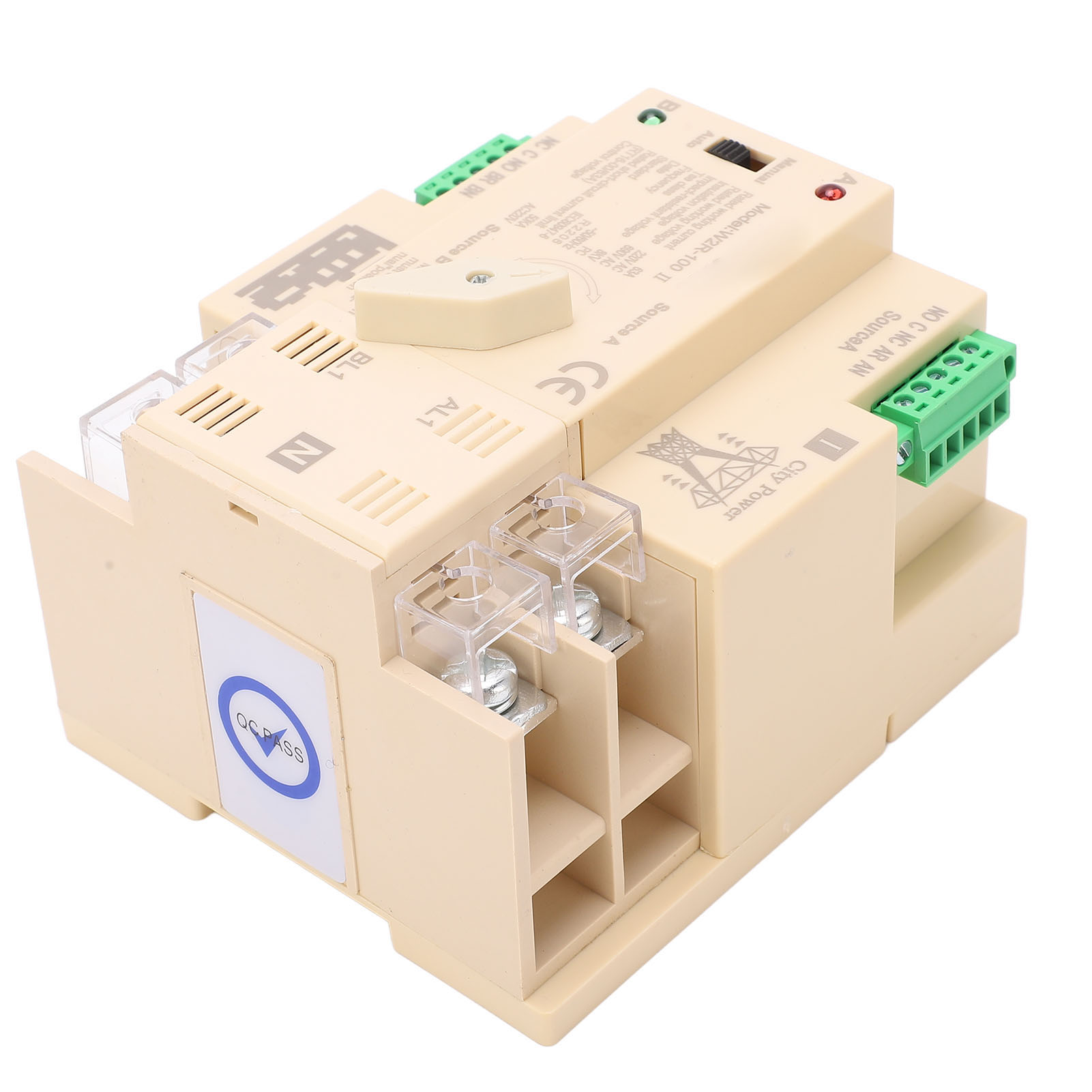 Automatischer Umschalter Für Zwei Stromversorgungen Mit Schnellsteuerung Und Anschlussklemme Für Wohnmobile, 2-polig, 63 A, 220 V