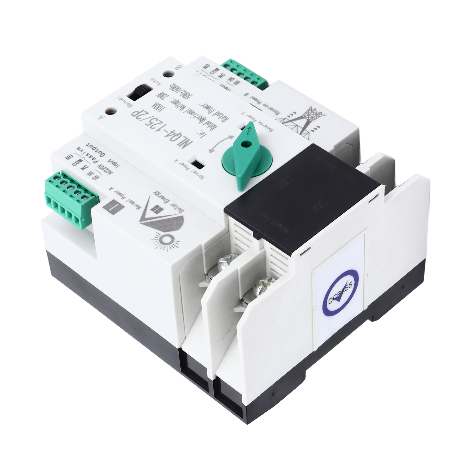 Doppel-leistungsumschalter 230v Ac 100a, Schnelles Automatisches Umschalten, Für Den Privaten Und Industriellen Gebrauch, Einfache Installation.