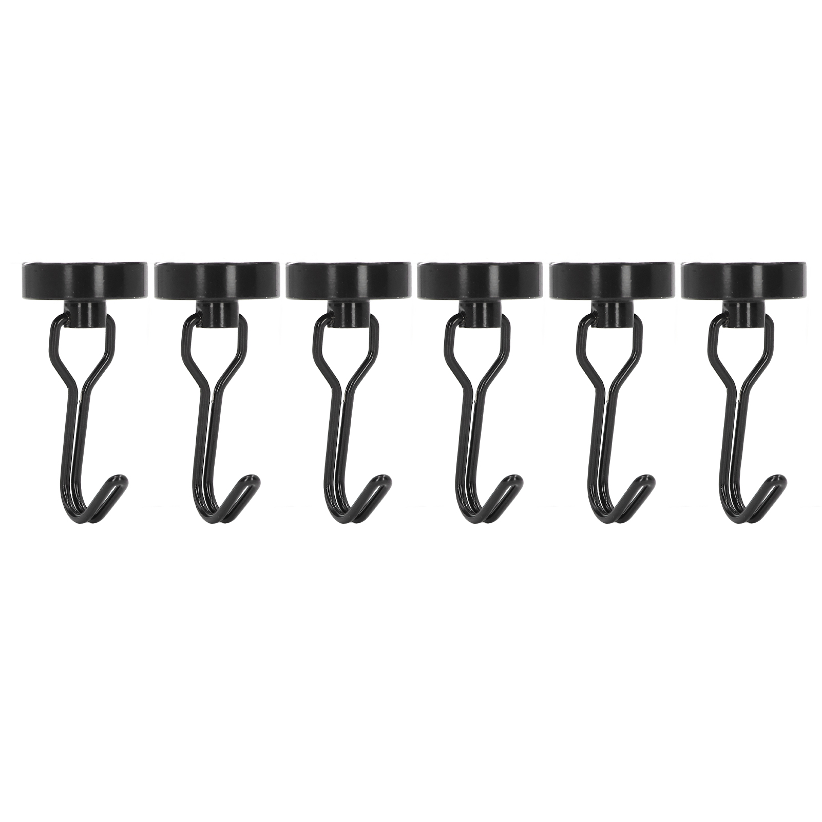 Set Mit 6 Schwarzen, Um 180° Drehbaren Magnethaken, Kein Bohren Erforderlich, Dekorativ Und Elegant, Tragkraft 0–15 Kg, 360°-drehung, Sichere Befestigung