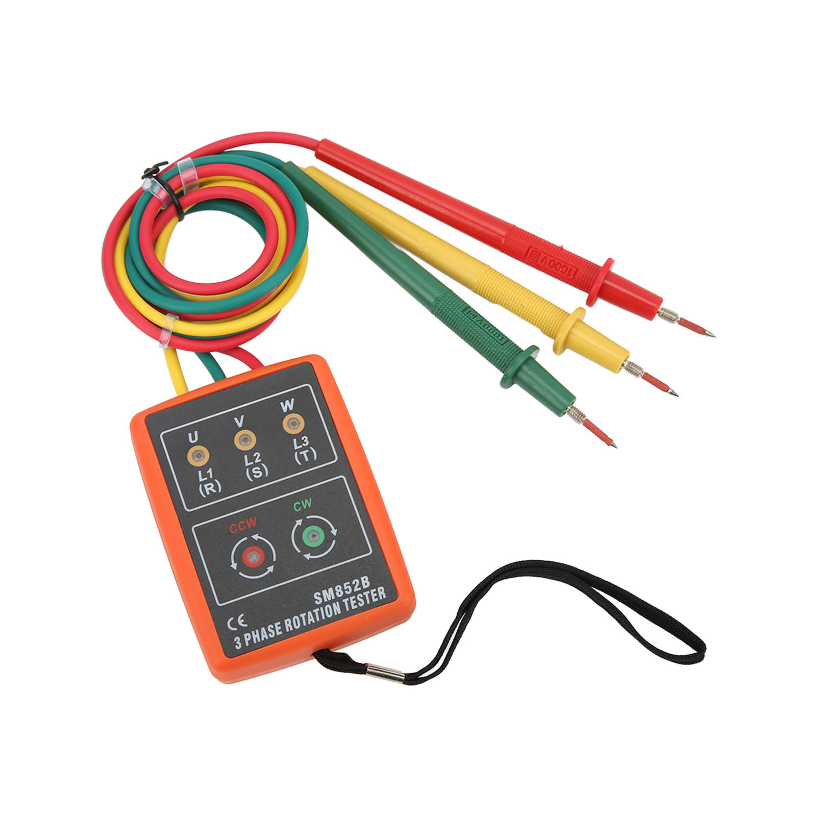 Sm852b Digitaler 3-phasen-drehrichtungstester, Tragbar, Erweiterter Bereich 60600v Ac, Für Elektrische Steuerung Und Drehrichtungsmessung.