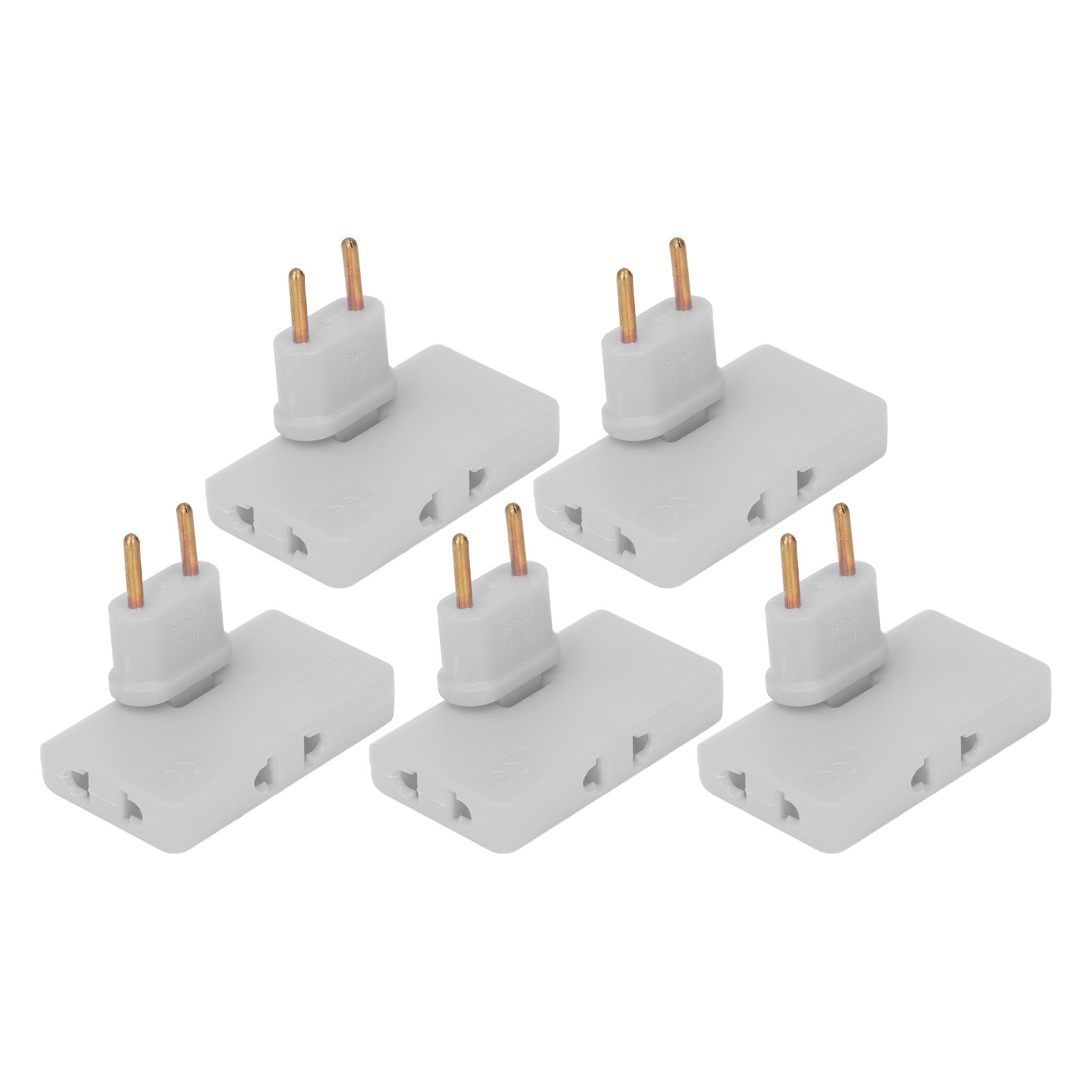 5-teiliges 180° Kabelloses Mehrfachsteckdosen-set, 1 Bis 3 Eu-steckdosenadapter 110-250v Weiß, Wandmontierter Drehbarer Konverter.