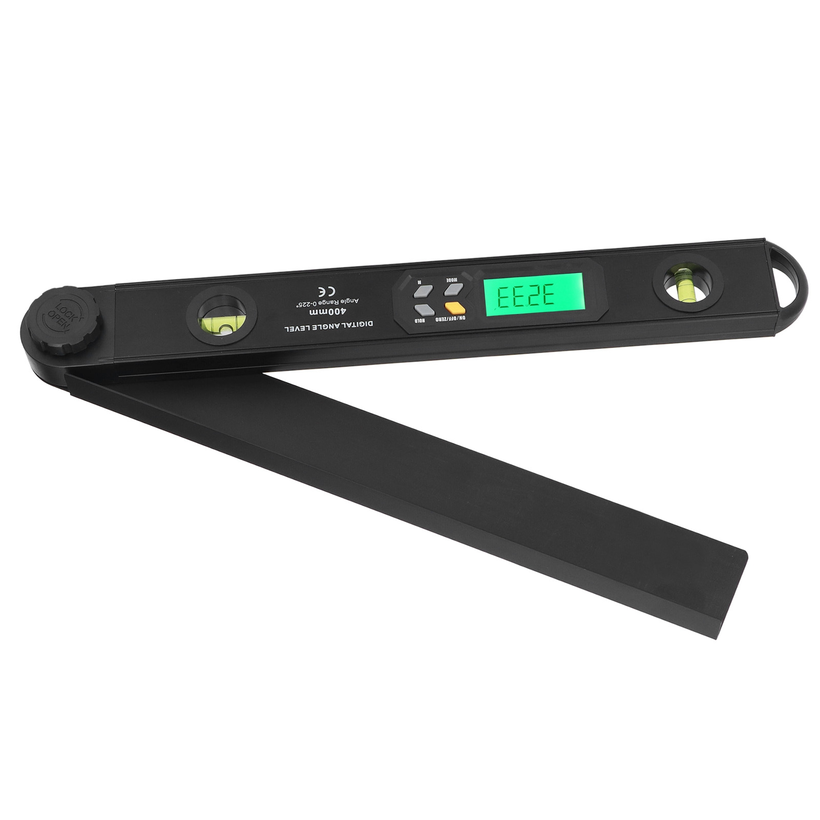 Digitales 225°-winkelwasserwaage Aus Aluminiumlegierung, Präziser Elektronischer Neigungsmesser Mit Hochauflösendem Lcd-bildschirm, Professionelles Schwarzes Messinstrument.