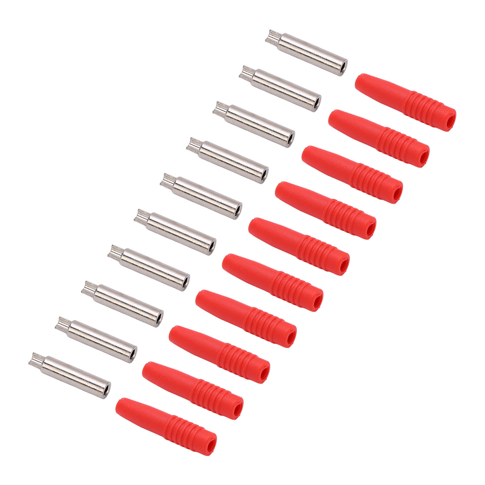 2 Mm Isolierter Bananenstecker Mit Schutzhülle, 10er-packung, Kupplung Für Testgeräte, Roter Geschirmter Stecker