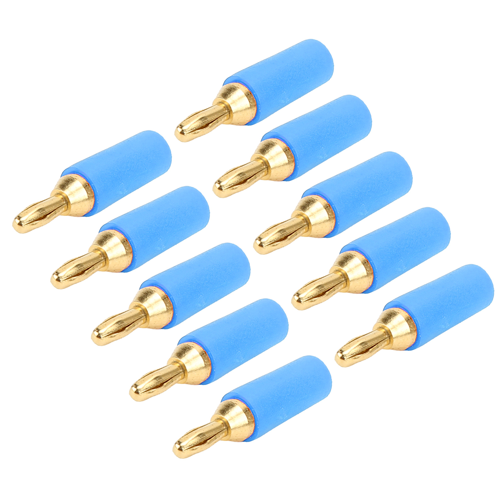 Prüfstecker J.10007, 2,5 Mm Vergoldeter Messing-bananenstecker – 10 Blaue Anschlüsse Für Messgeräte