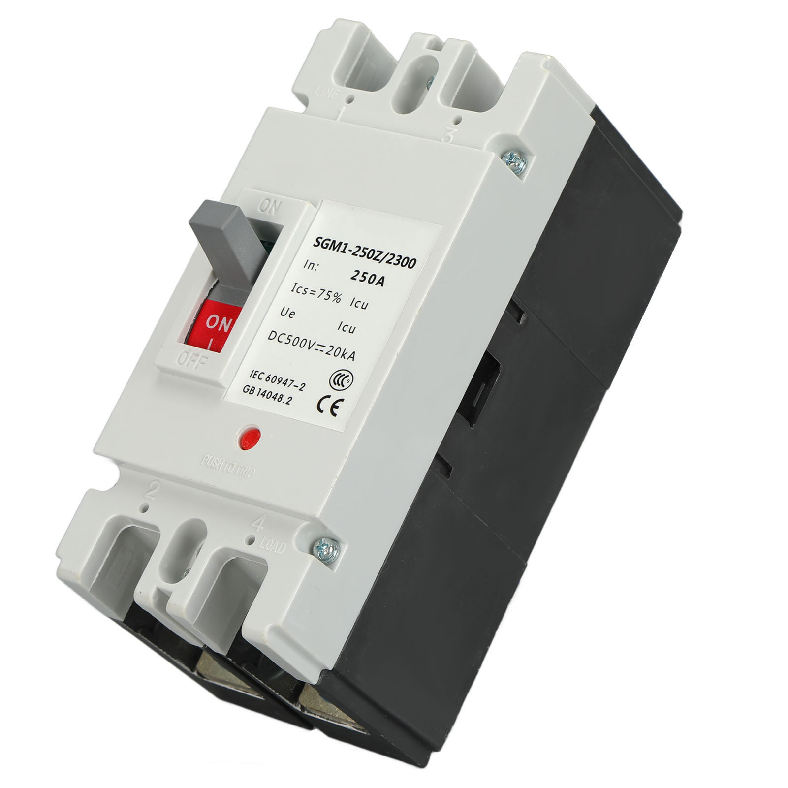 2-poliger Mccb 250a 500v Leistungsschalter, Schutztrennschalter Für Solarbatterie, Sicherheitsisolator