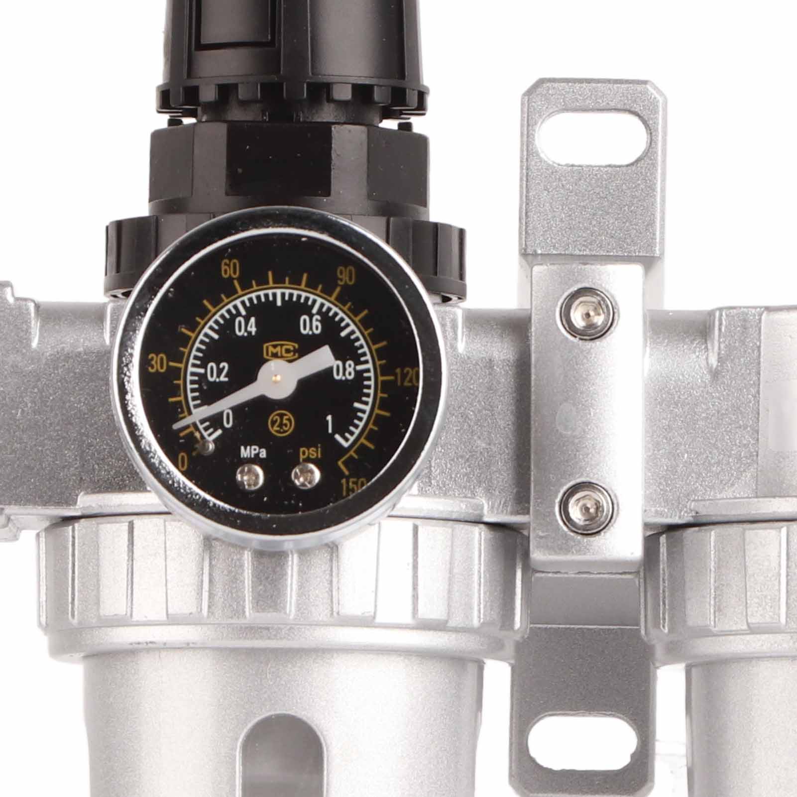 Luftfilterdruckregler Mit Wasser- Und Ölabscheider Sfc400, Silberne Pneumatische Komponente, Luftaufbereitungseinheit Für Das System.