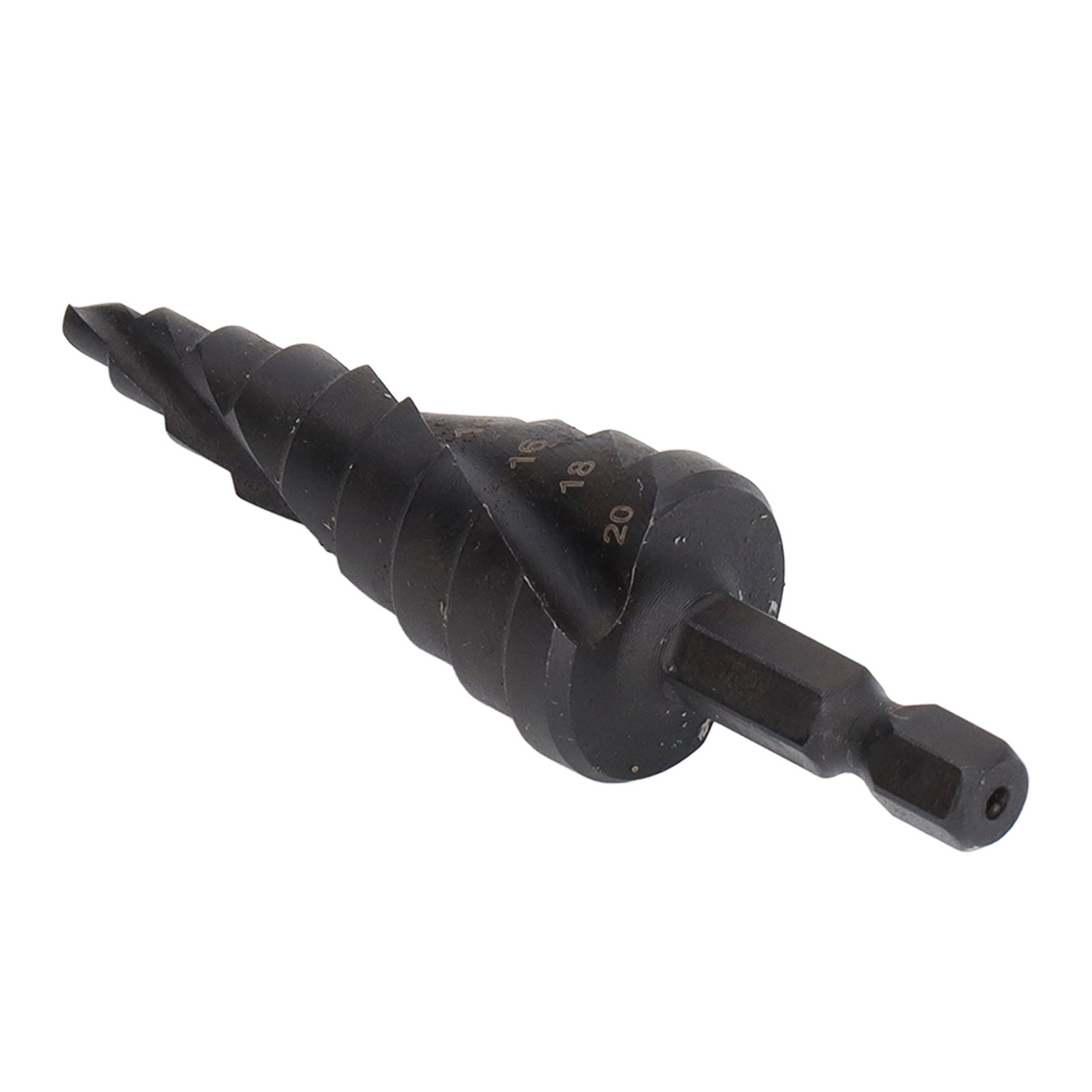 Hss-stufenbohrer Mit Spiralförmiger Nut, Kegelreibahle Mit Sechskantschaft Für Metall, Schwarz, 9 Stufen (4-20 Mm)