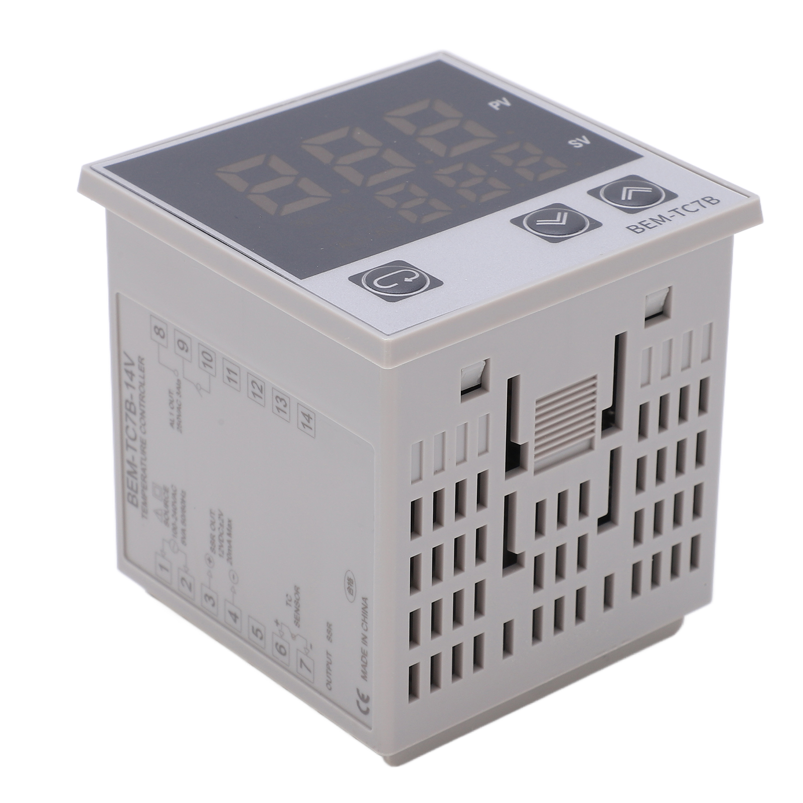 Digitaler Pid-thermostat Mit Alarmfunktion, 100-240vac Temperaturregler Für Motoren Und Haushaltsgeräte, Integrierter Schalter (bemtc7b14v)
